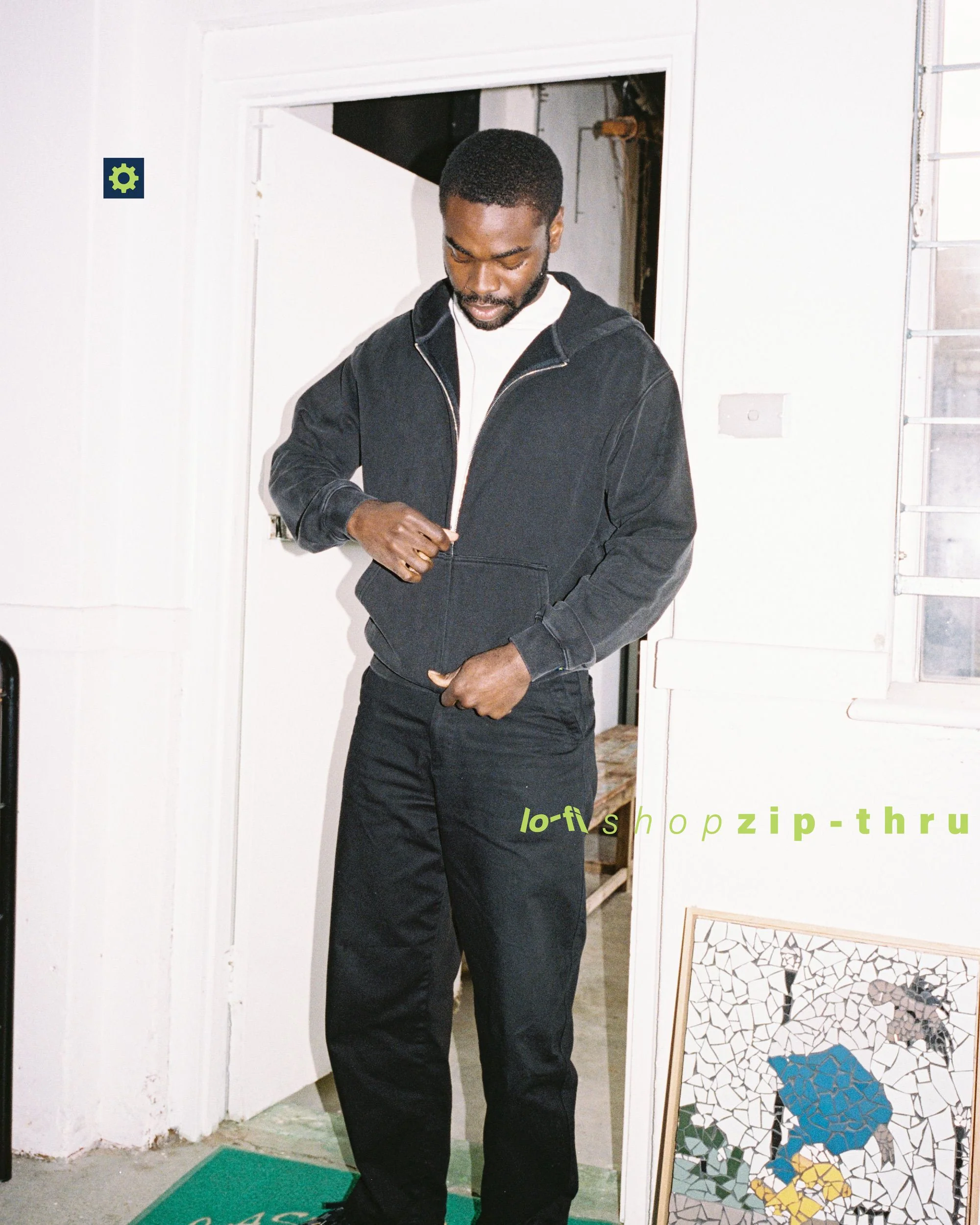 Shop Zip-Thru Hood, Washed Black - Image 7