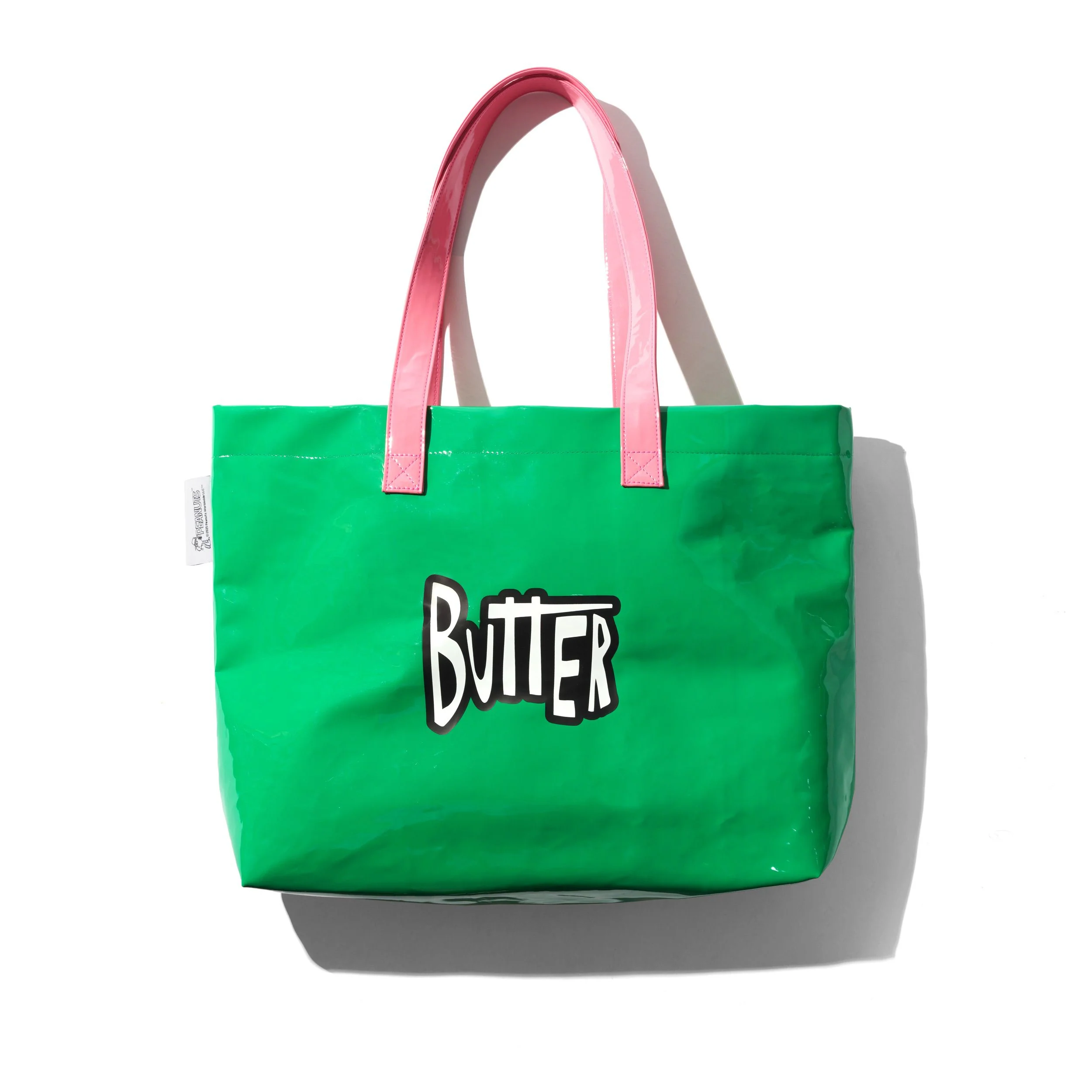 Shopper Tote, Green / Light Pink - Image 2