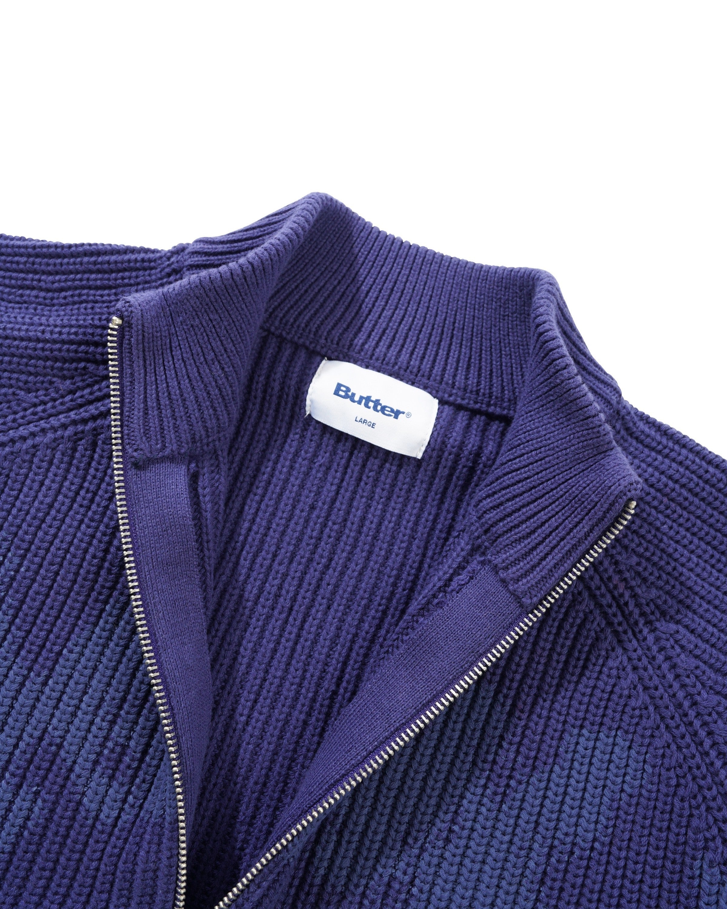 Shout Zip-Thru Knit Sweater, Dark Blue - Image 3