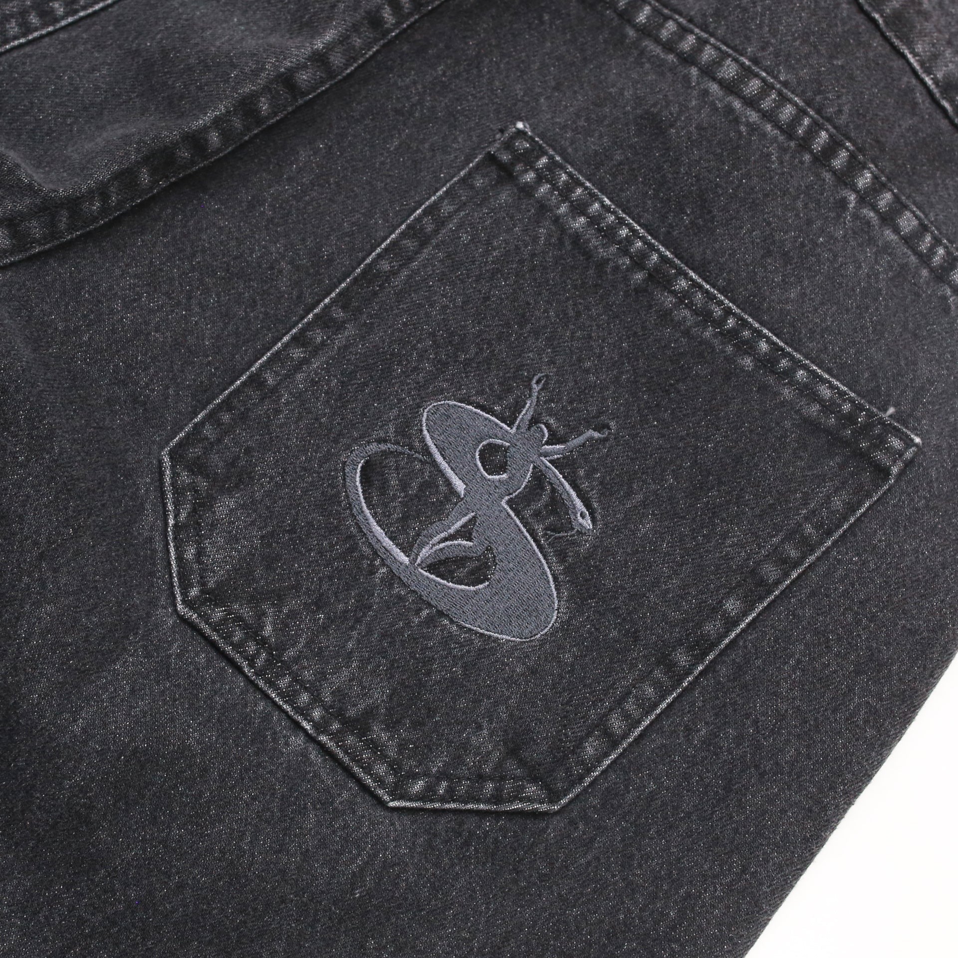 Slub Stain Phantasy Denim Jean, Black - Image 4