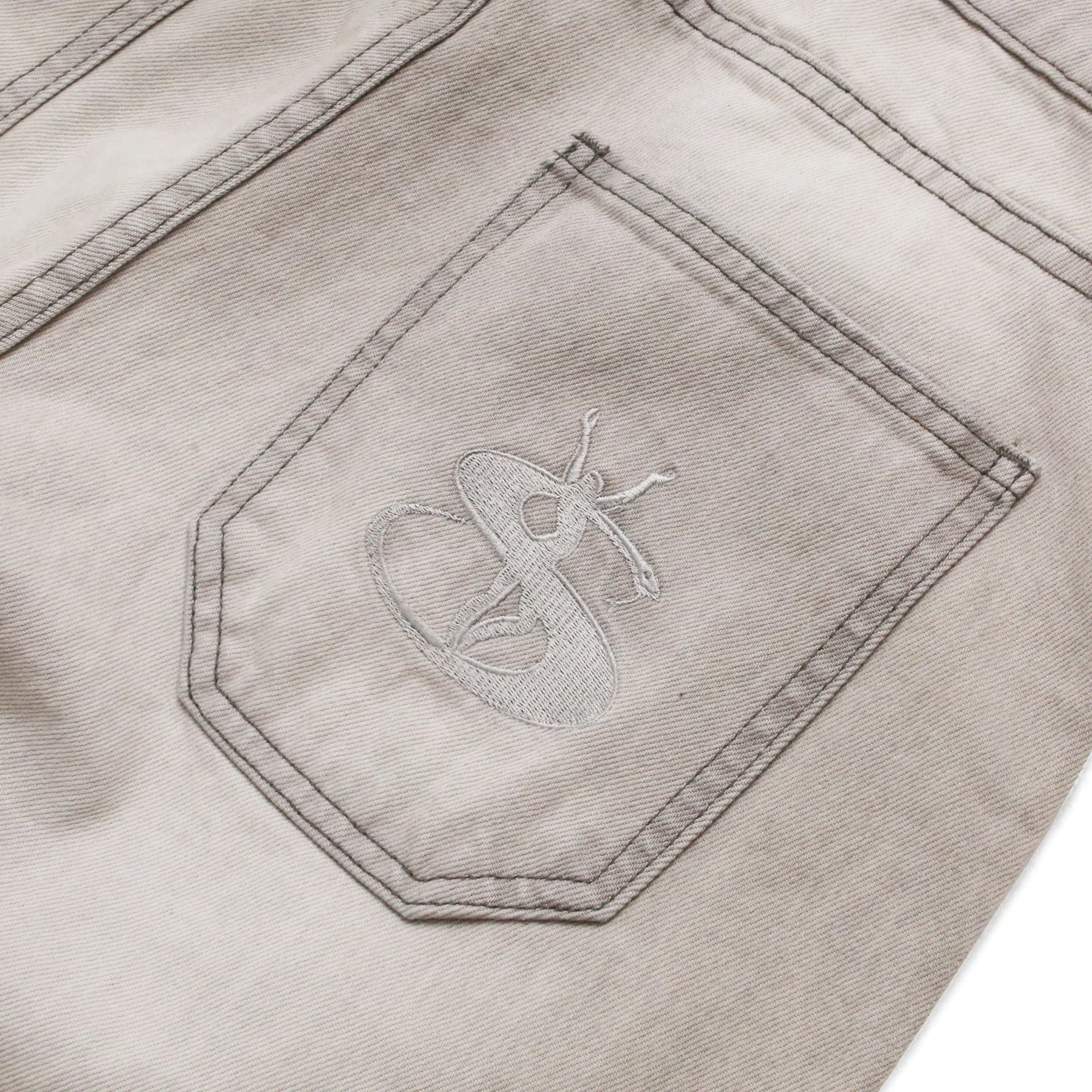 Slub stain Phantasy Denim Jean, Silver - Image 4