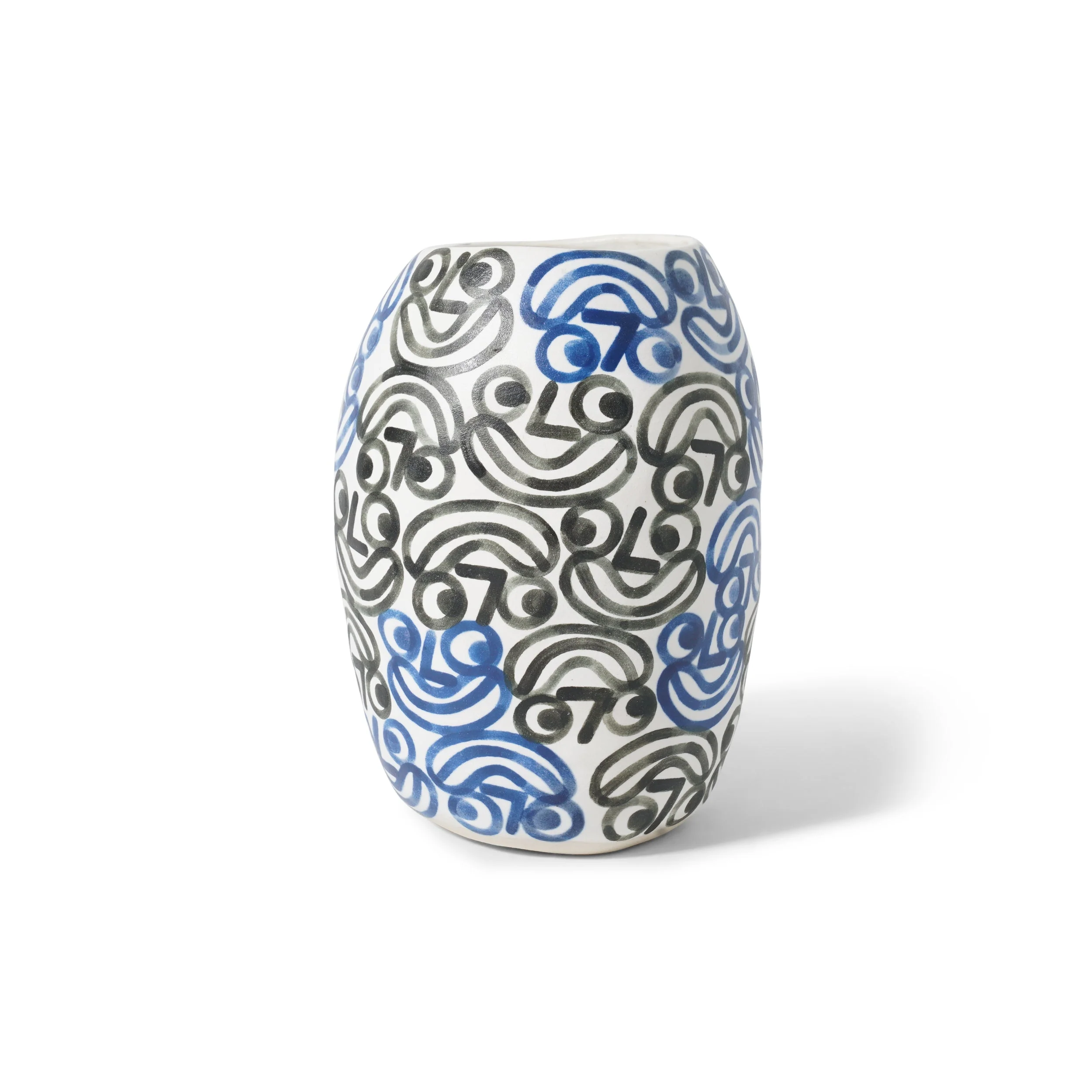 Large Smile Vase, Blue / Black - Image 2