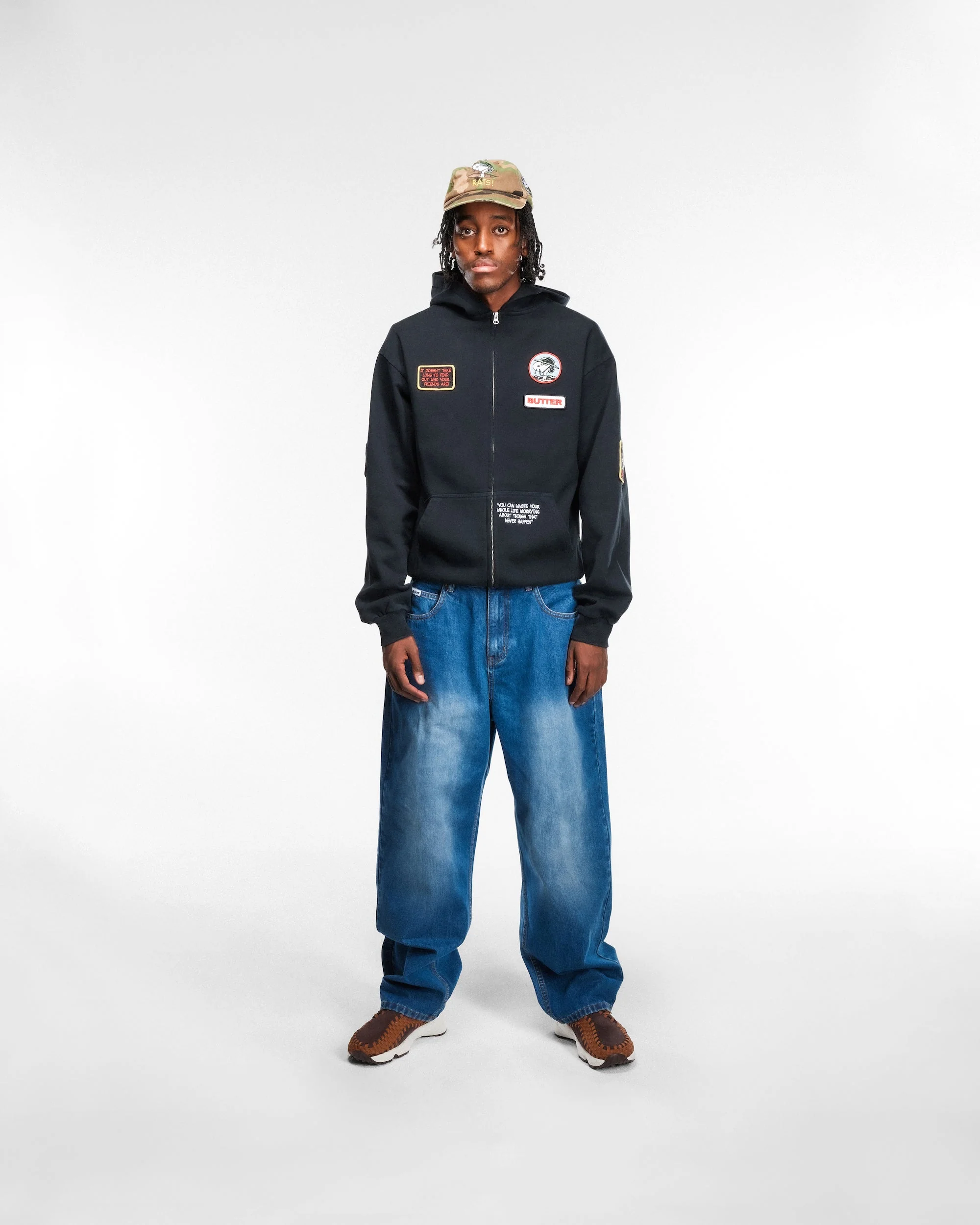 Spike Denim Jeans, Distressed Indigo - Image 3