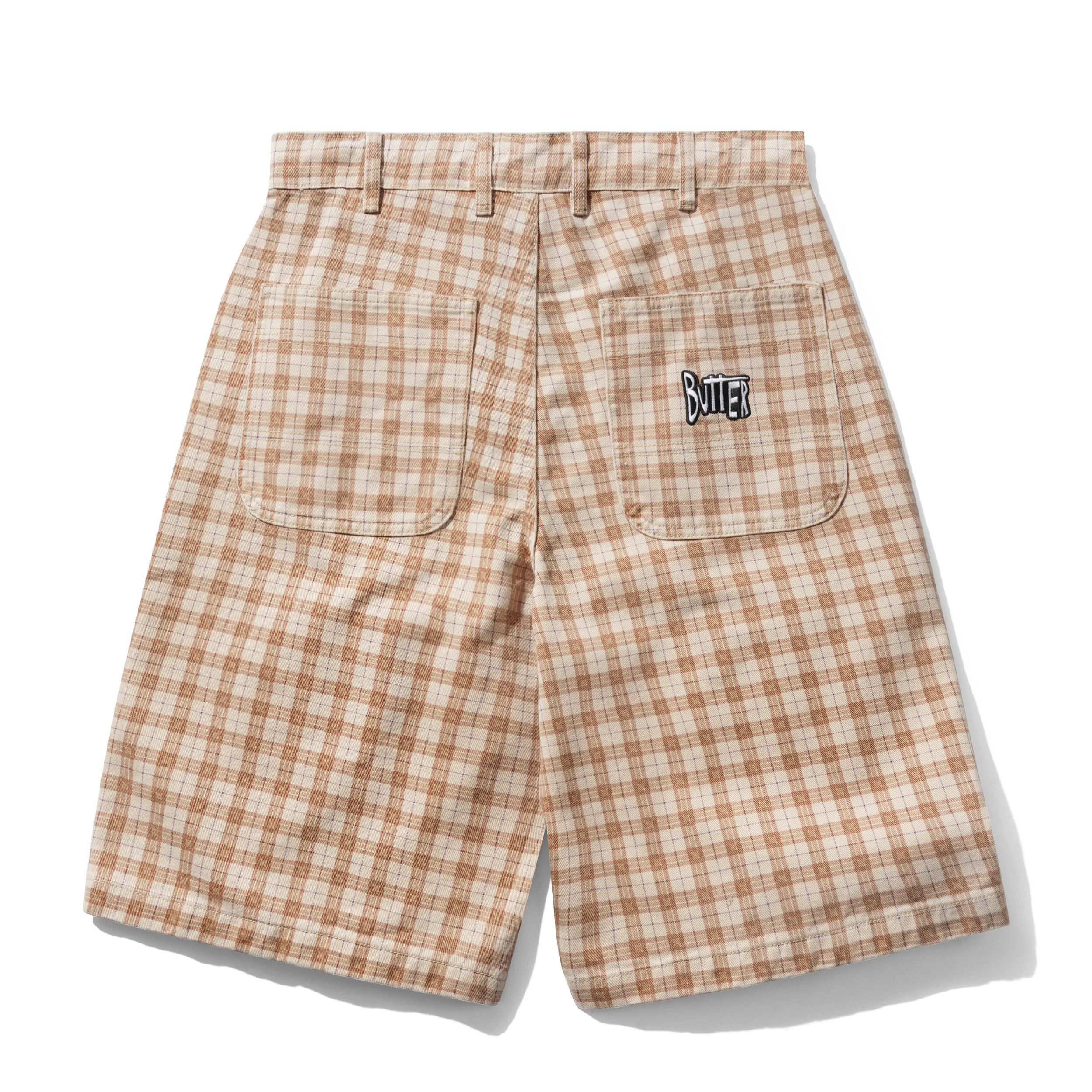 Spike Work Shorts, Sandstone Plaid - Image 2