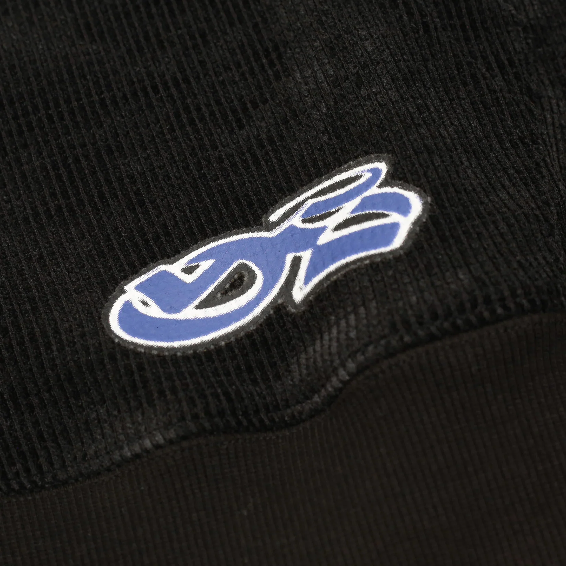 Sprayed Waffle Zip-Thru Pullover Hood, Black - Image 3