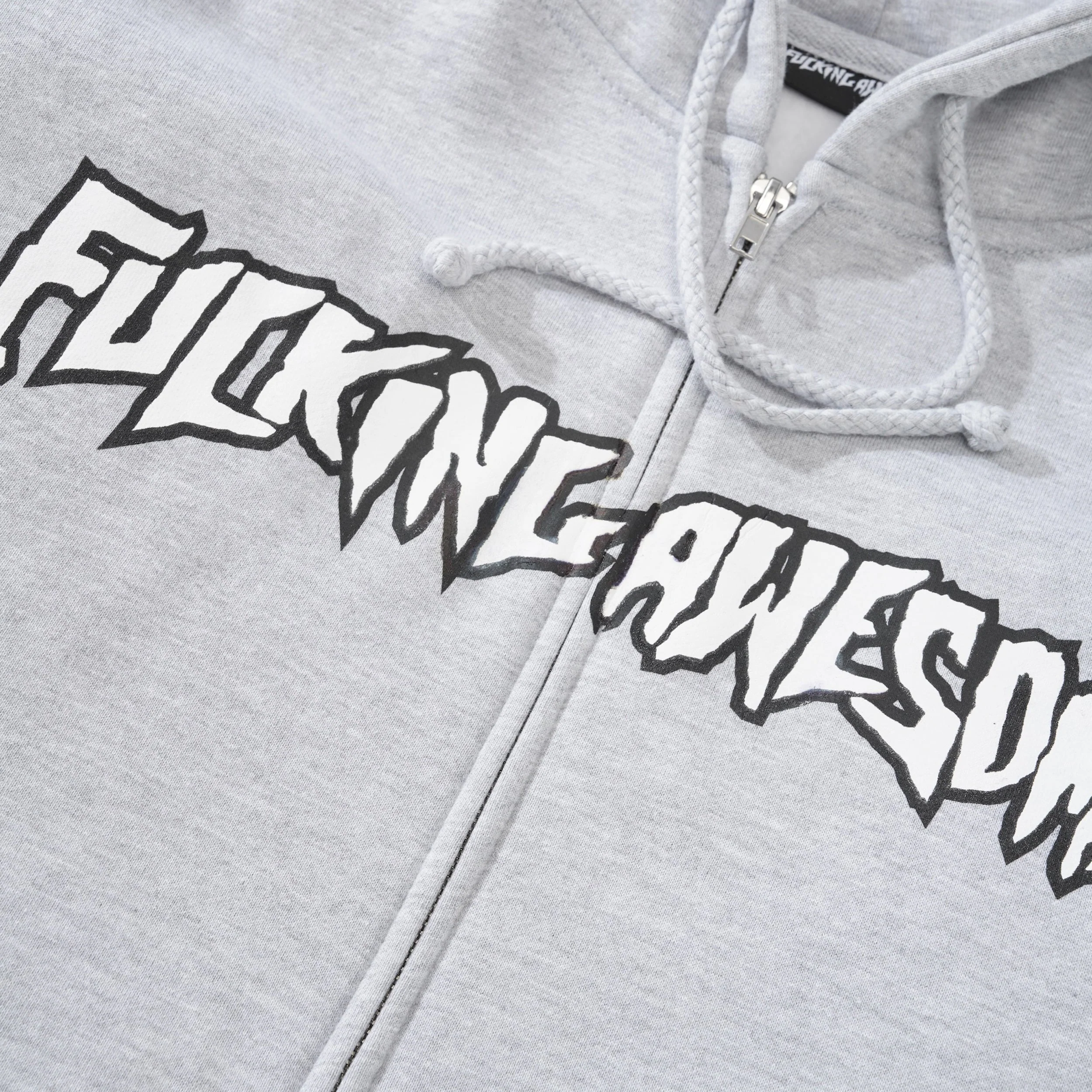 Stamp Logo Zip Hood, Grey Heather - Image 2