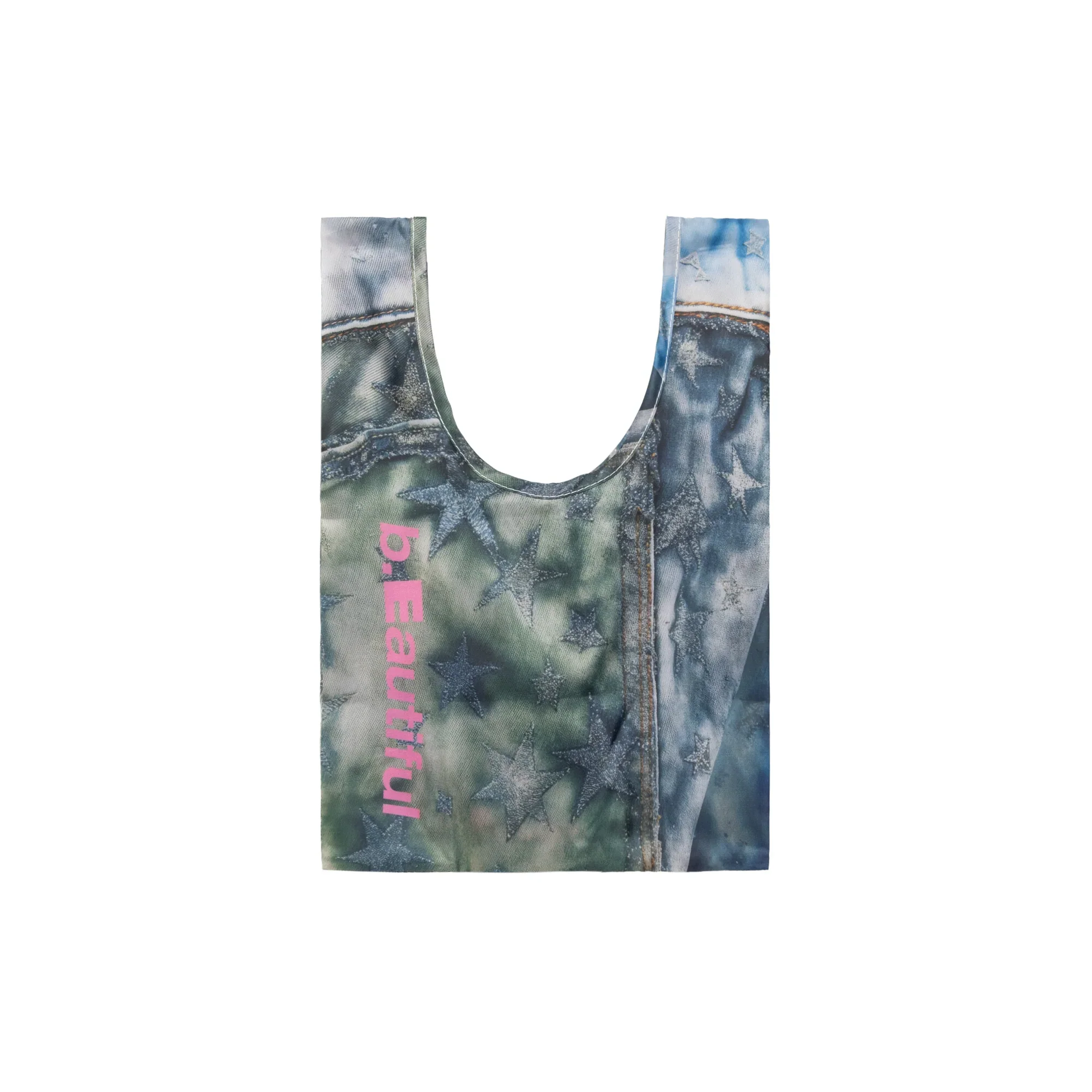 Star Denim Reusable Bag Mini, Grey / Pink - Image 3