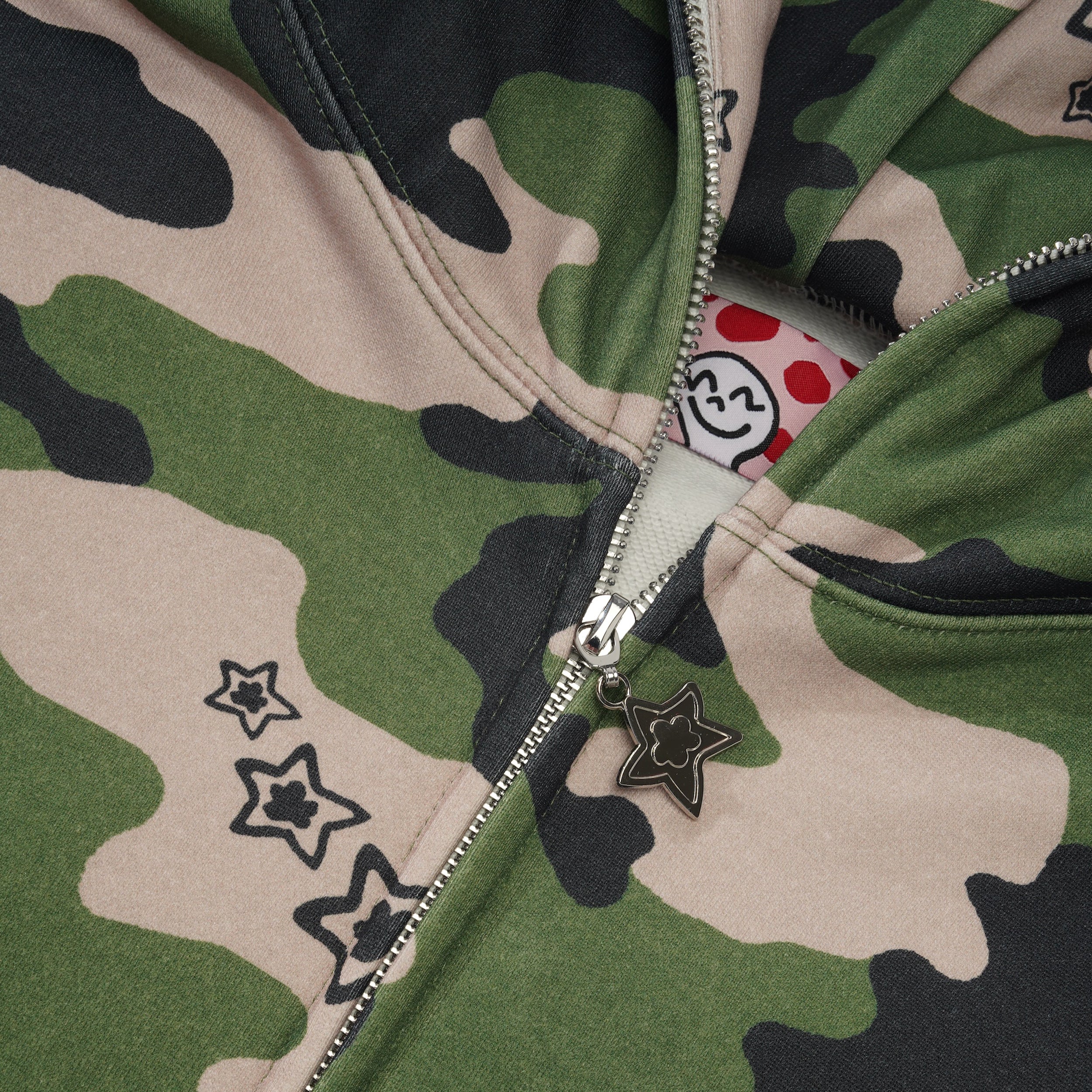 Star Full Zip Hood, Green Camo - Image 2