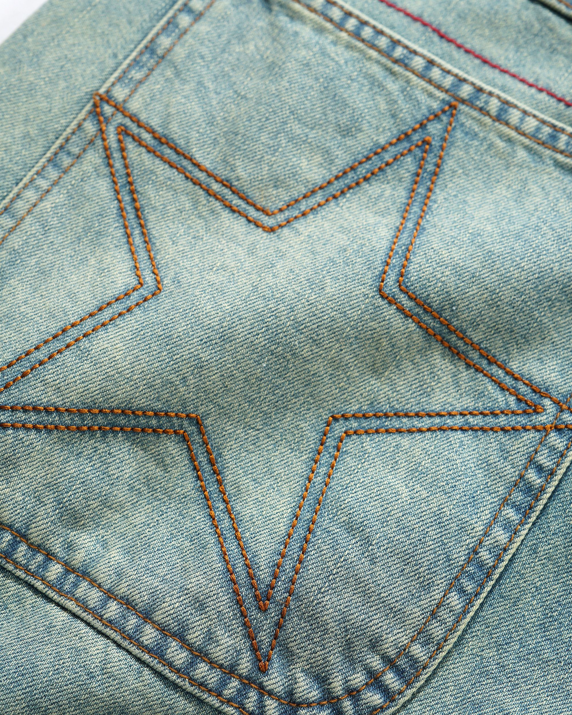 Stars Denim Shorts, Sun Fade Wash - Image 4