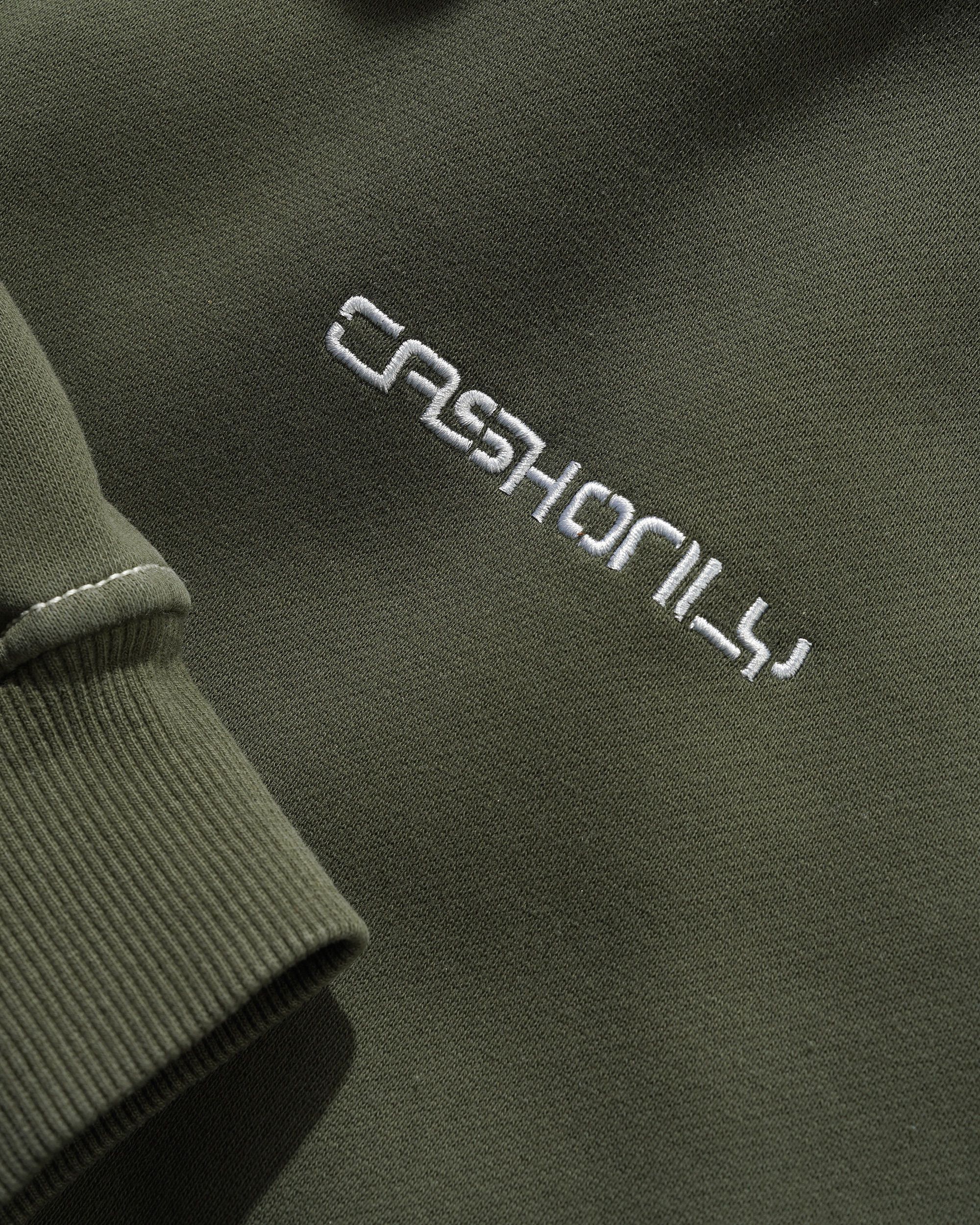 Stencil Pigment Dye Pullover Hood, Washed Army - Image 2