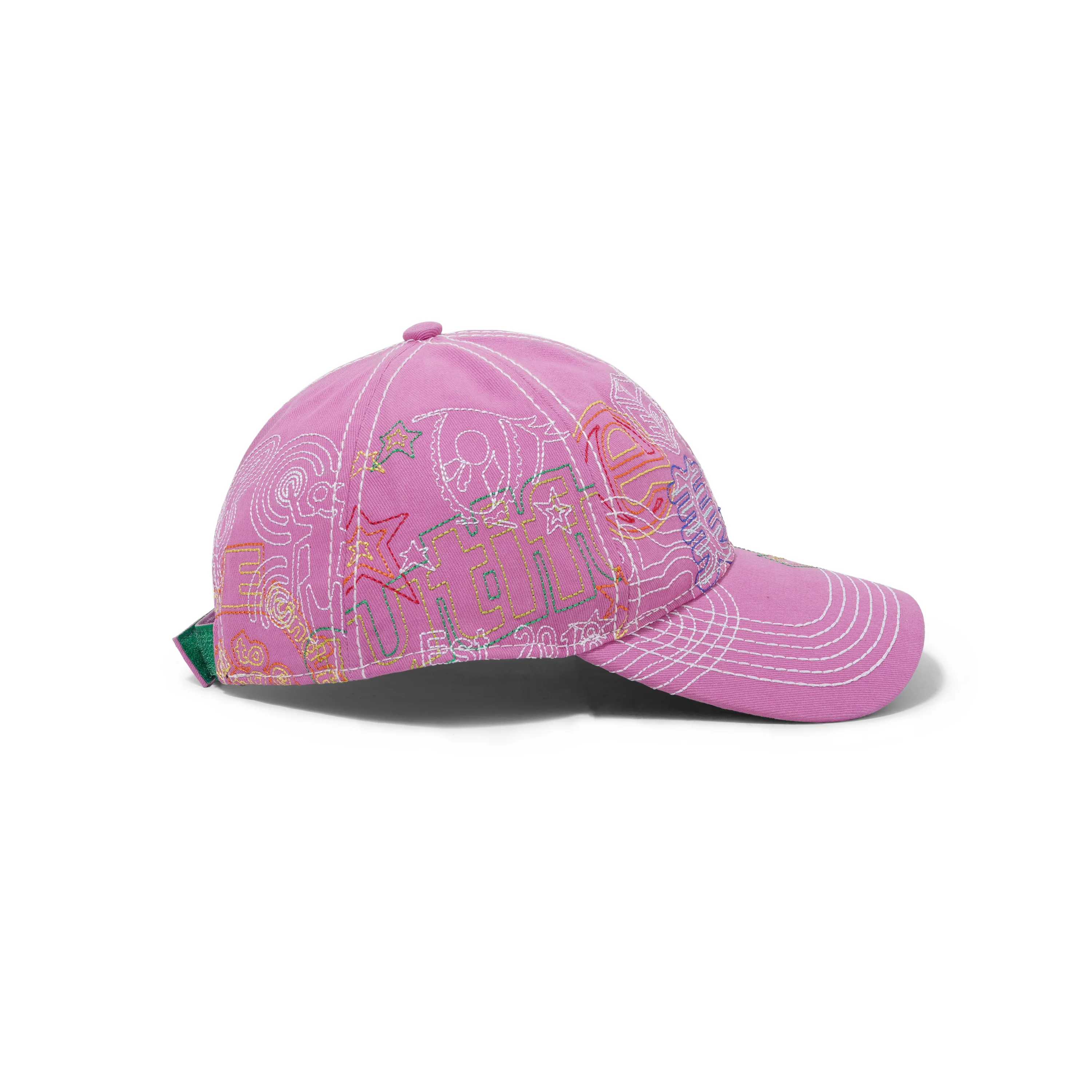 Stitch Mani 6 Panel hat, Off-Pink / Multi - Image 4