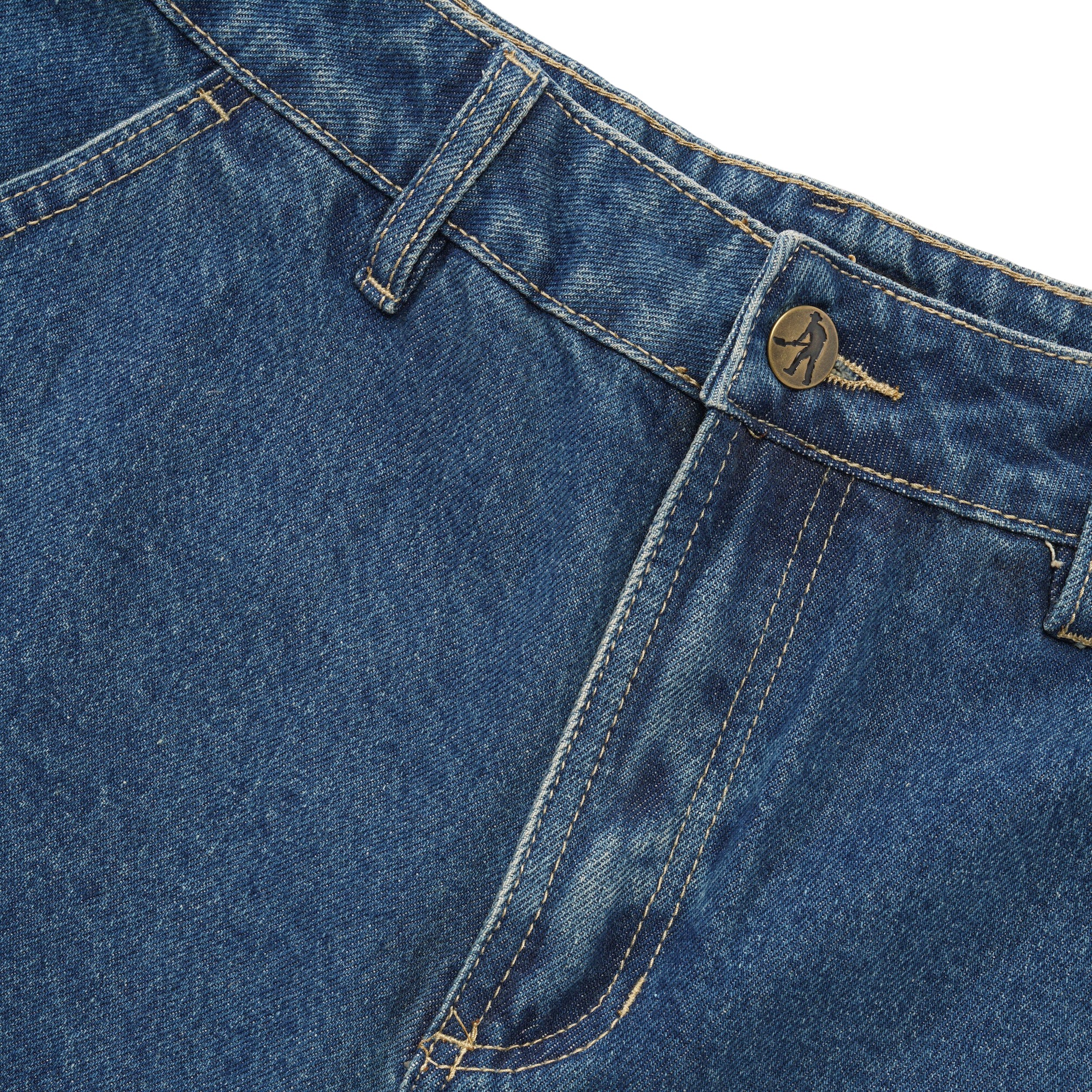 Stone Workers Club Jean Short, Washed Dark Indigo - Image 2