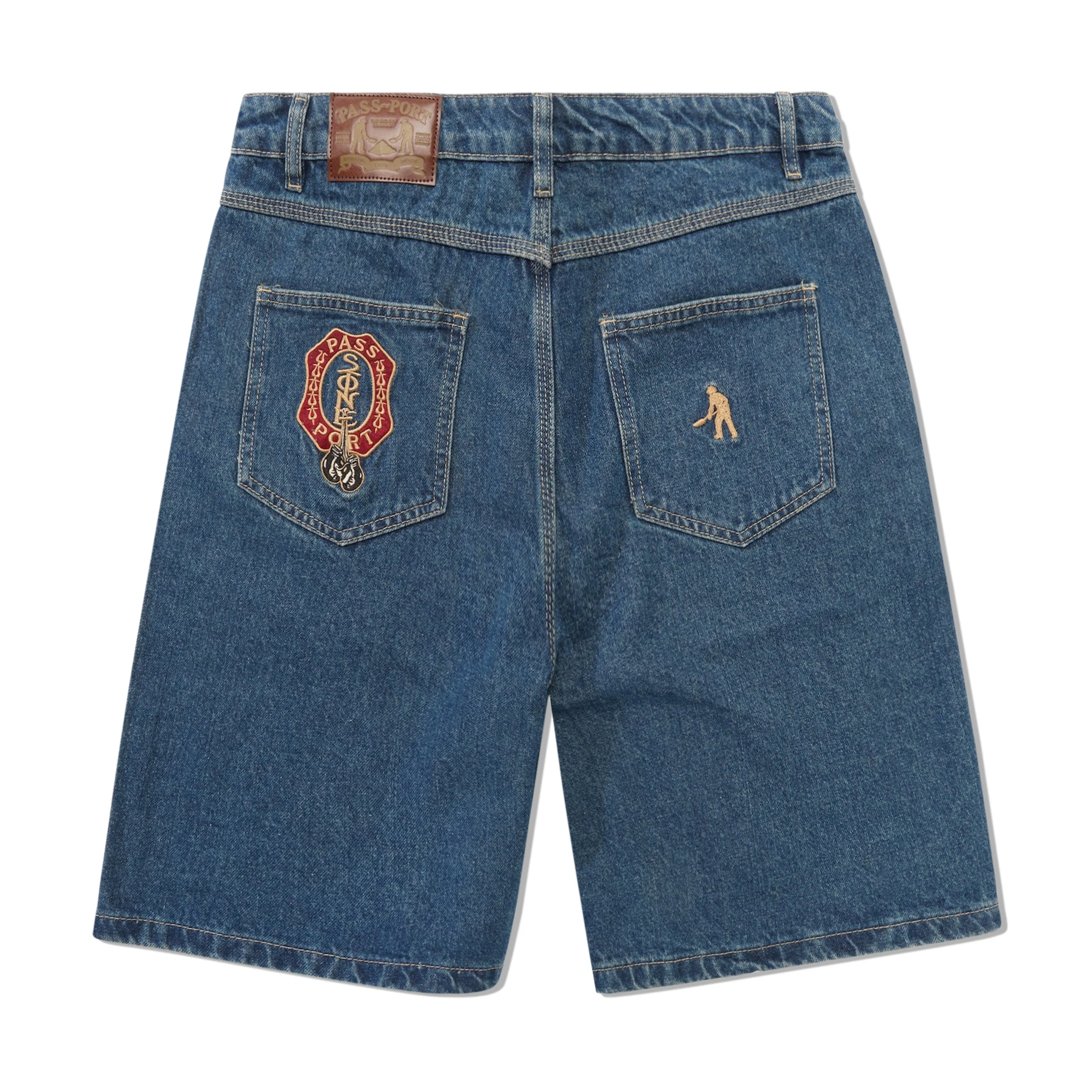 Stone Workers Club Jean Short, Washed Dark Indigo - Image 3