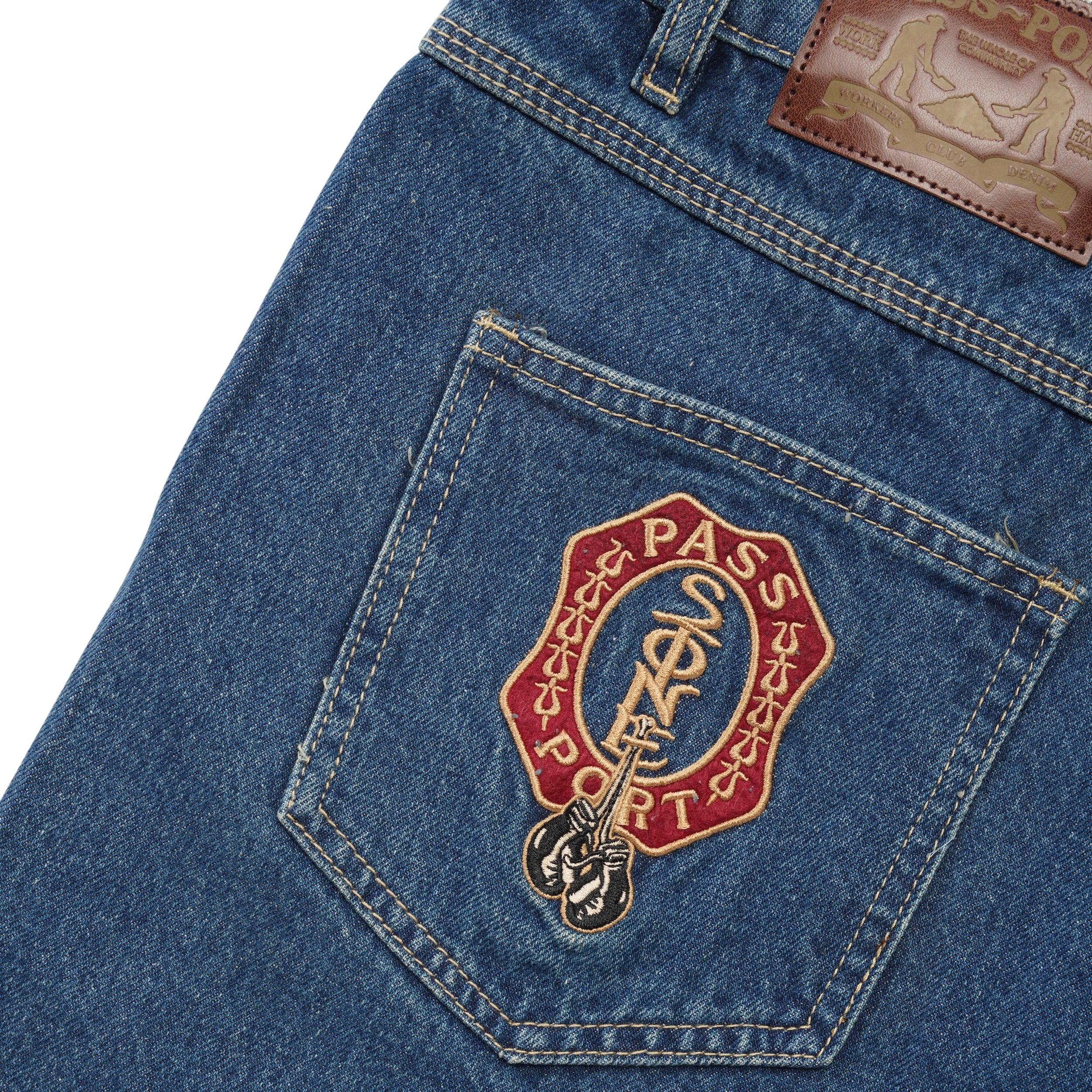 Stone Workers Club Jean Short, Washed Dark Indigo - Image 5