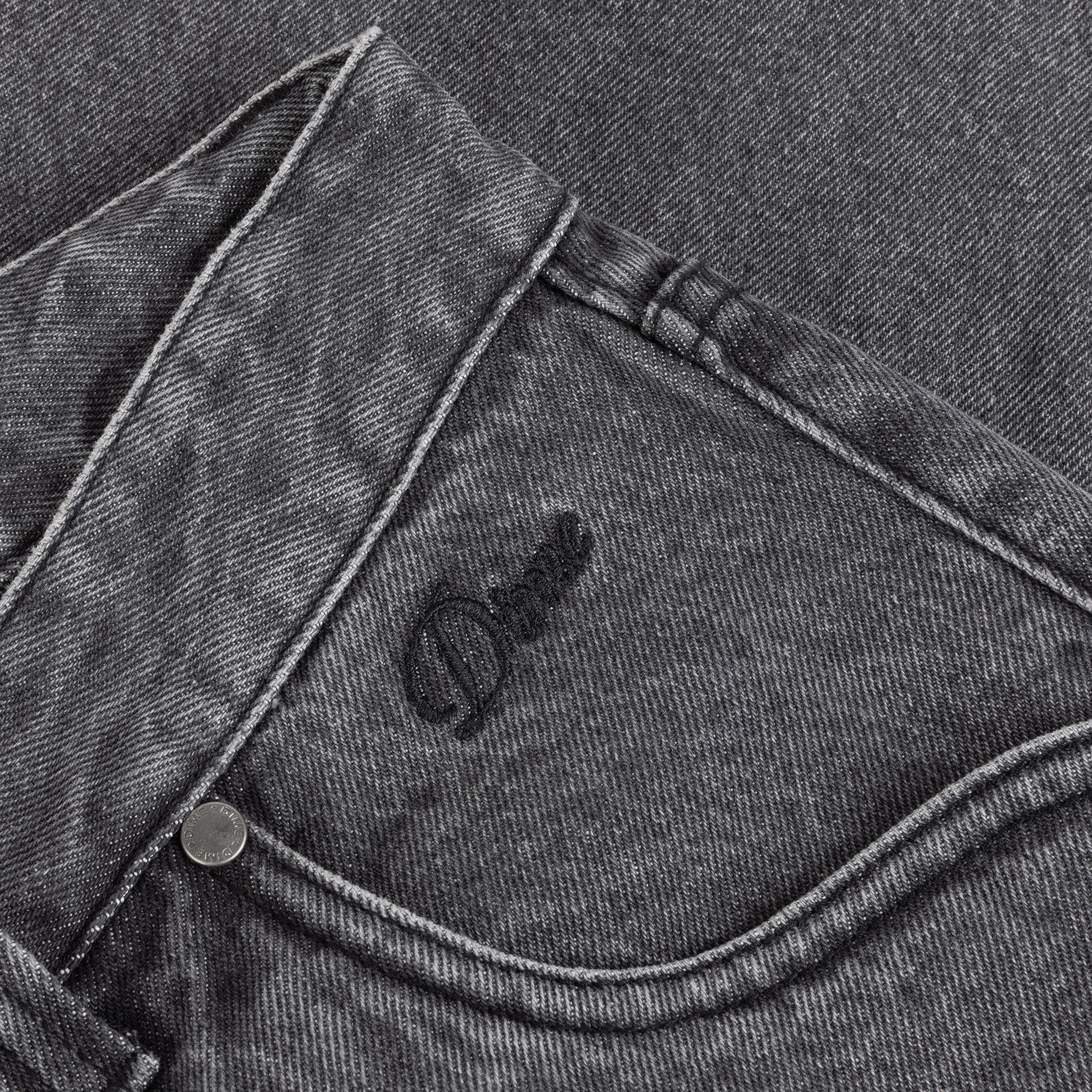 Straight Denim Jeans, Faded Black - Image 2