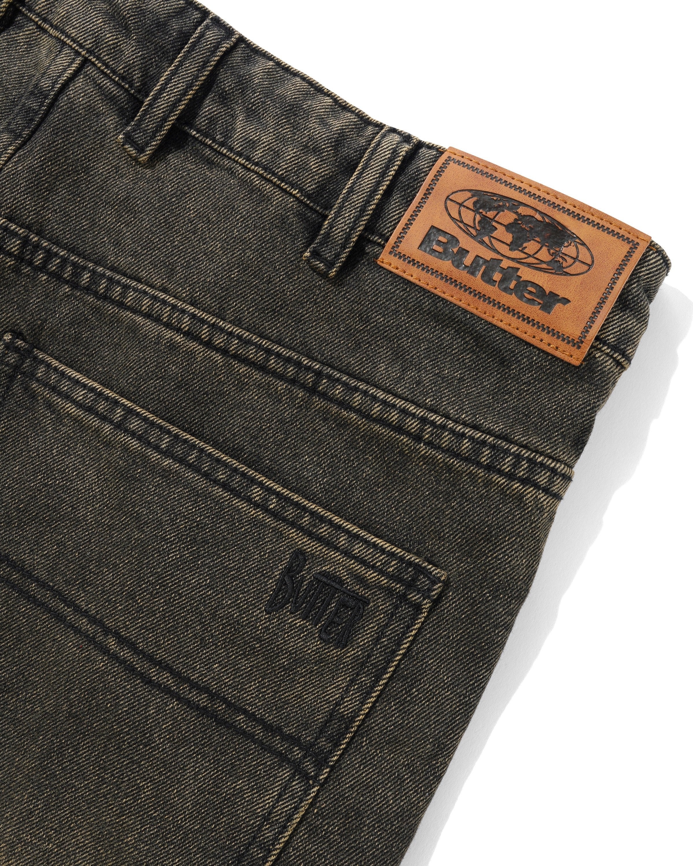 Straight Leg Denim Jeans, Brown Tint - Image 3