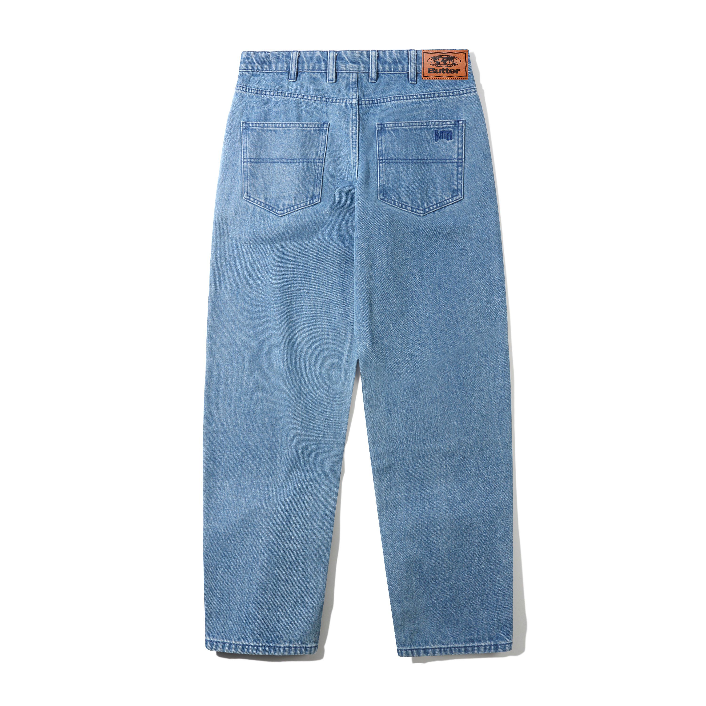 Straight Leg Denim Jeans, Distressed Indigo - Image 2