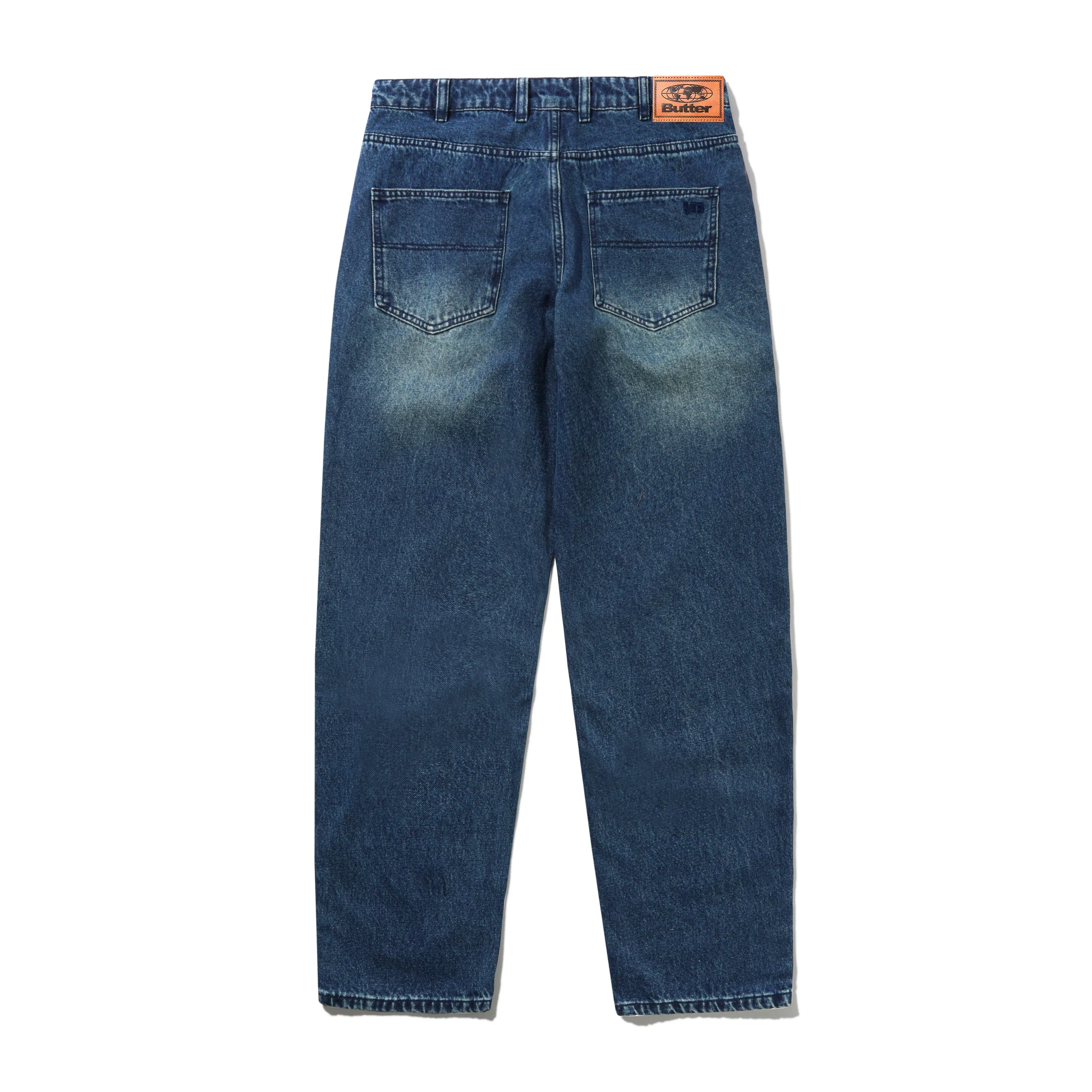 Straight Leg Denim Jeans, Distressed Indigo - Image 2