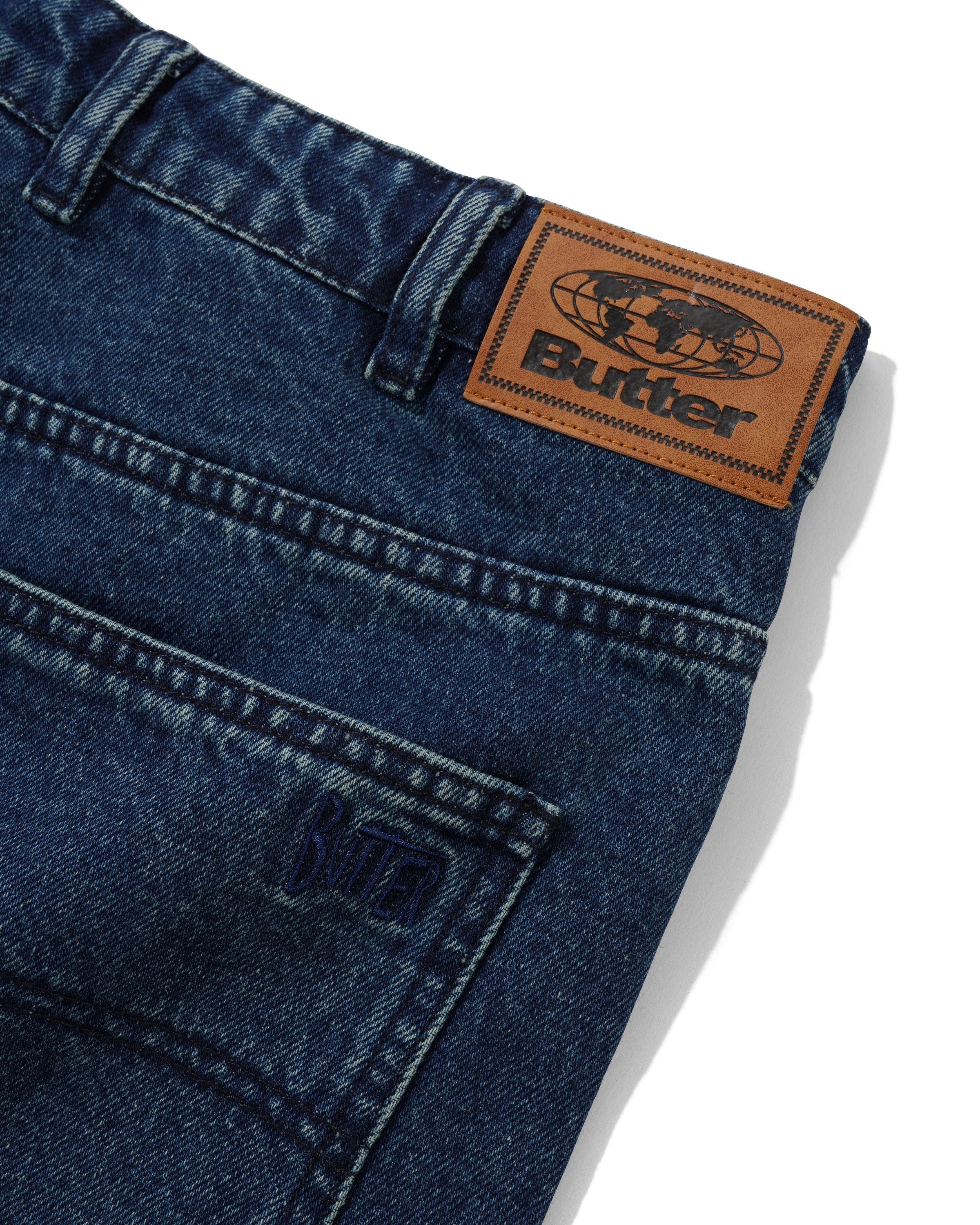 Straight Leg Denim Jeans, Distressed Indigo - Image 3