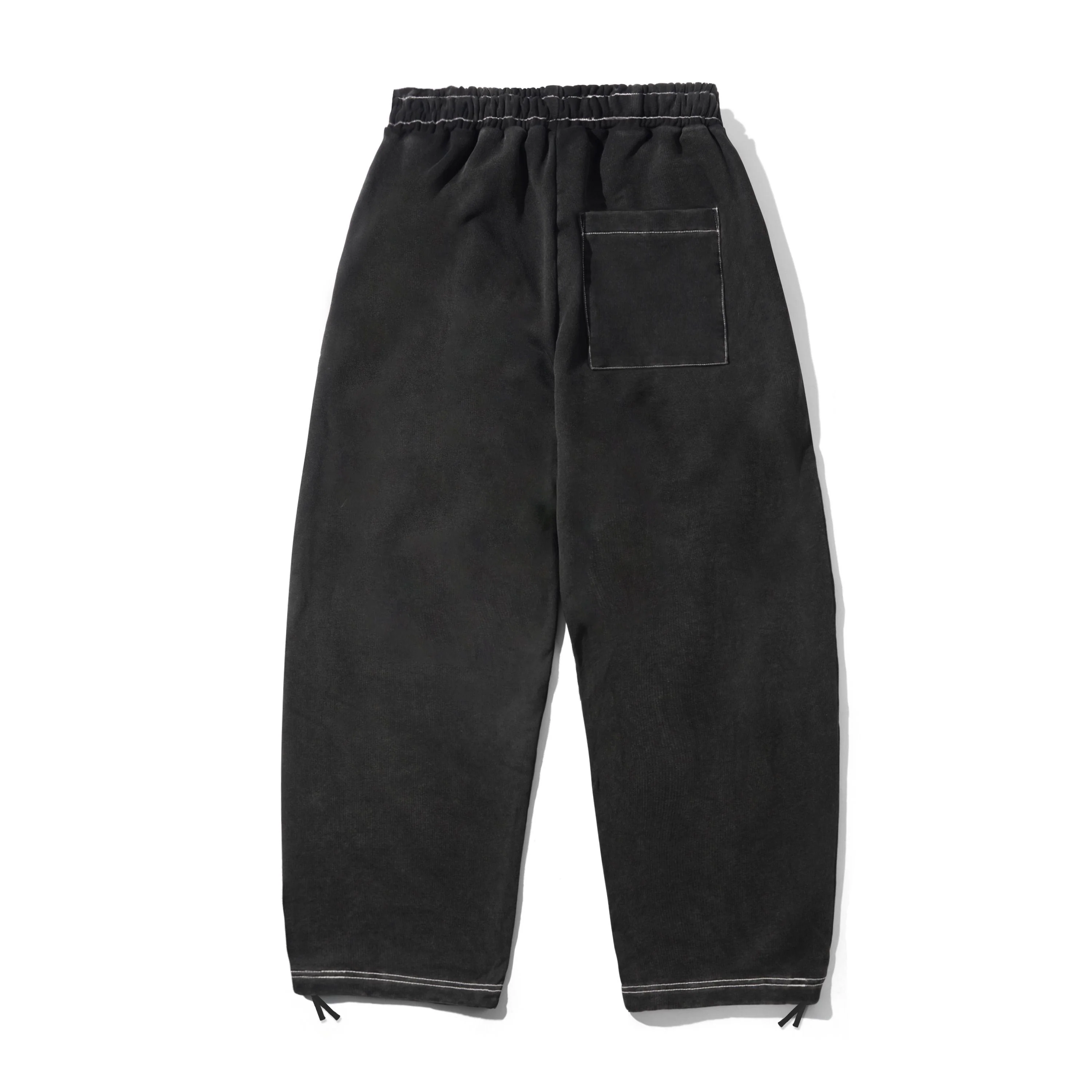 Strip Fleece Sweatpants, Washed Black - Image 2