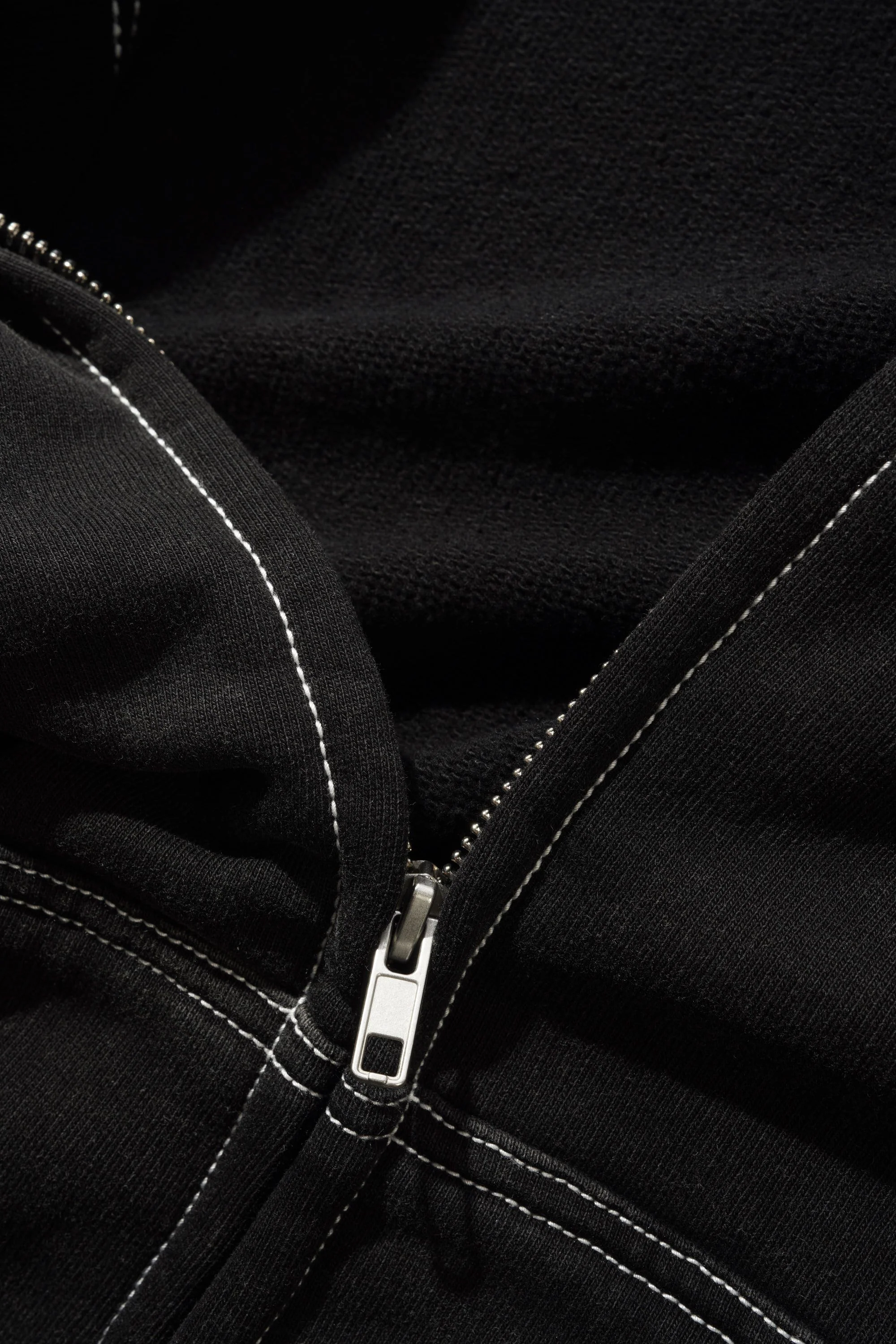 Strip Zip-Thru Hood, Washed Black - Image 4