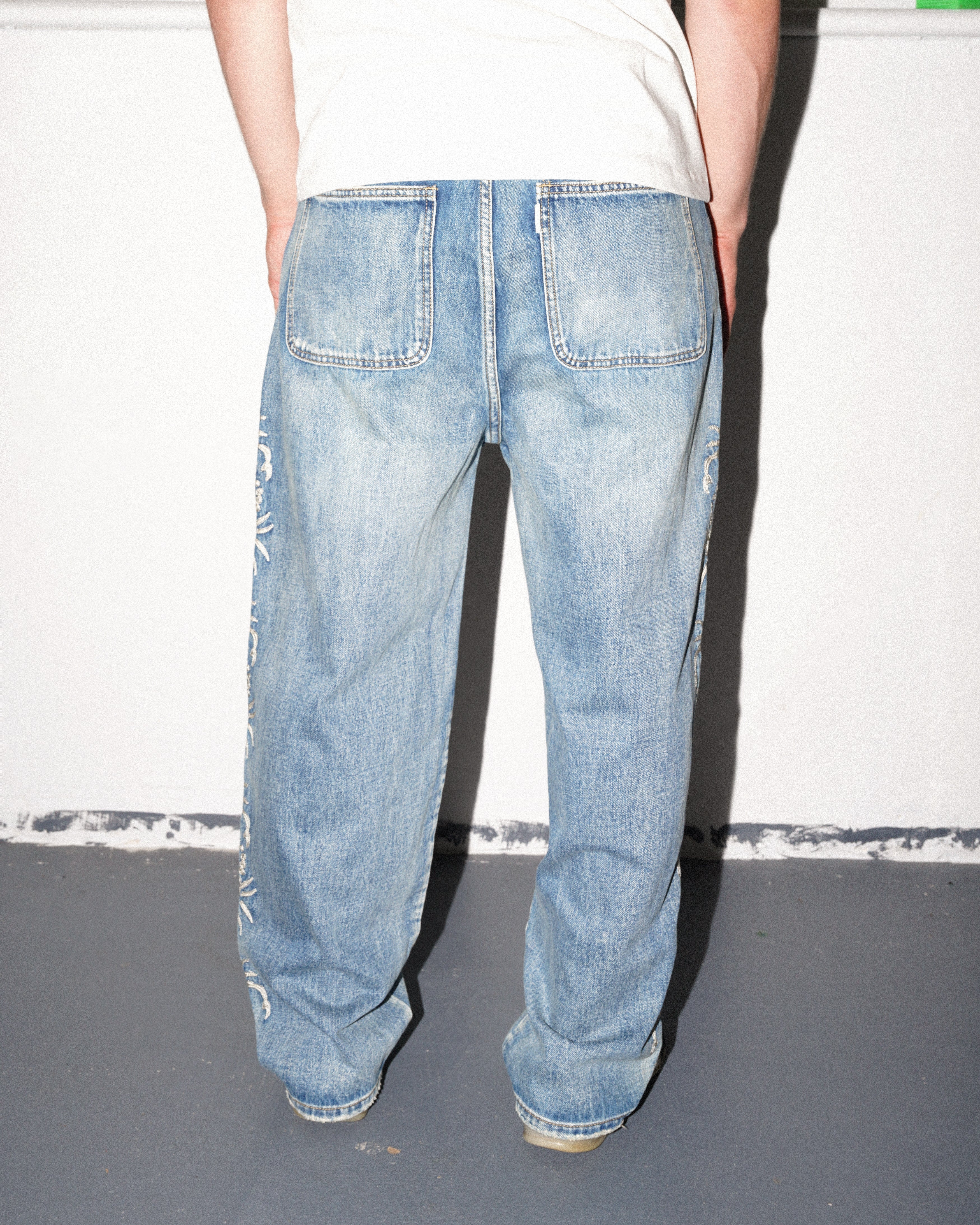 Stripe Scorp Jeans, Light Wash - Image 7