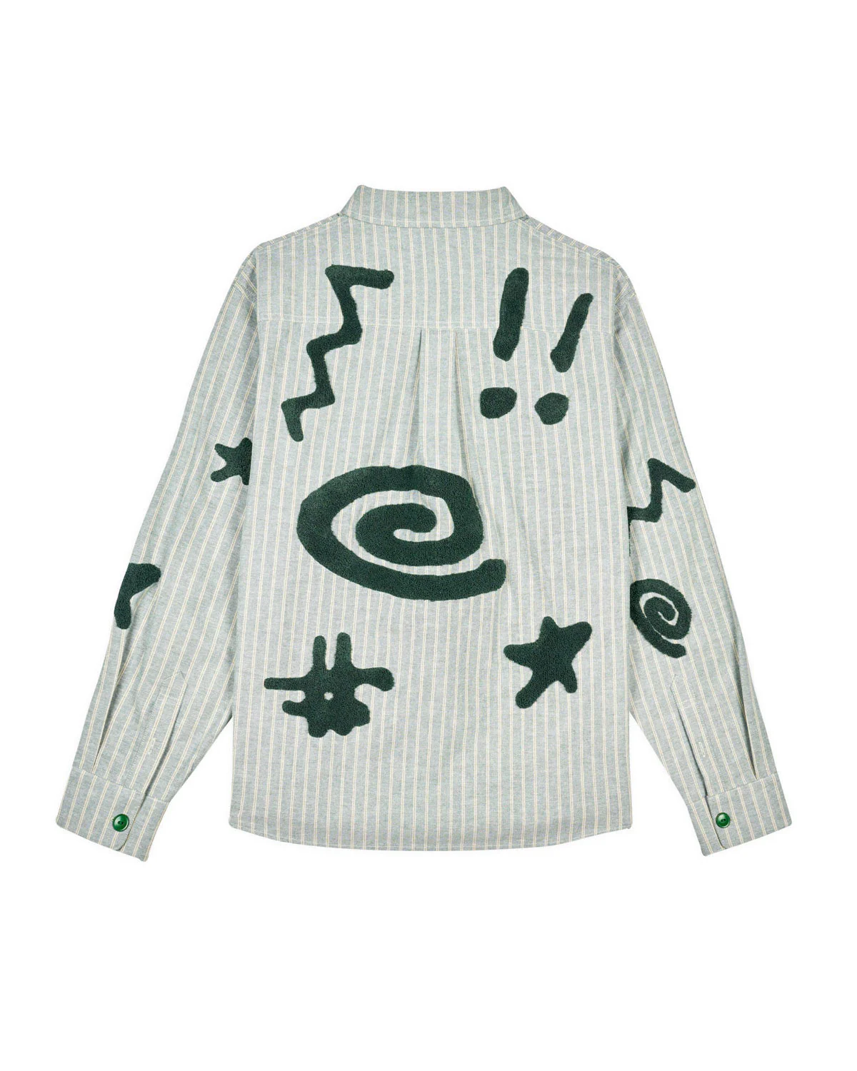 Striped Chenille Symbol Shirt, Green - Image 2