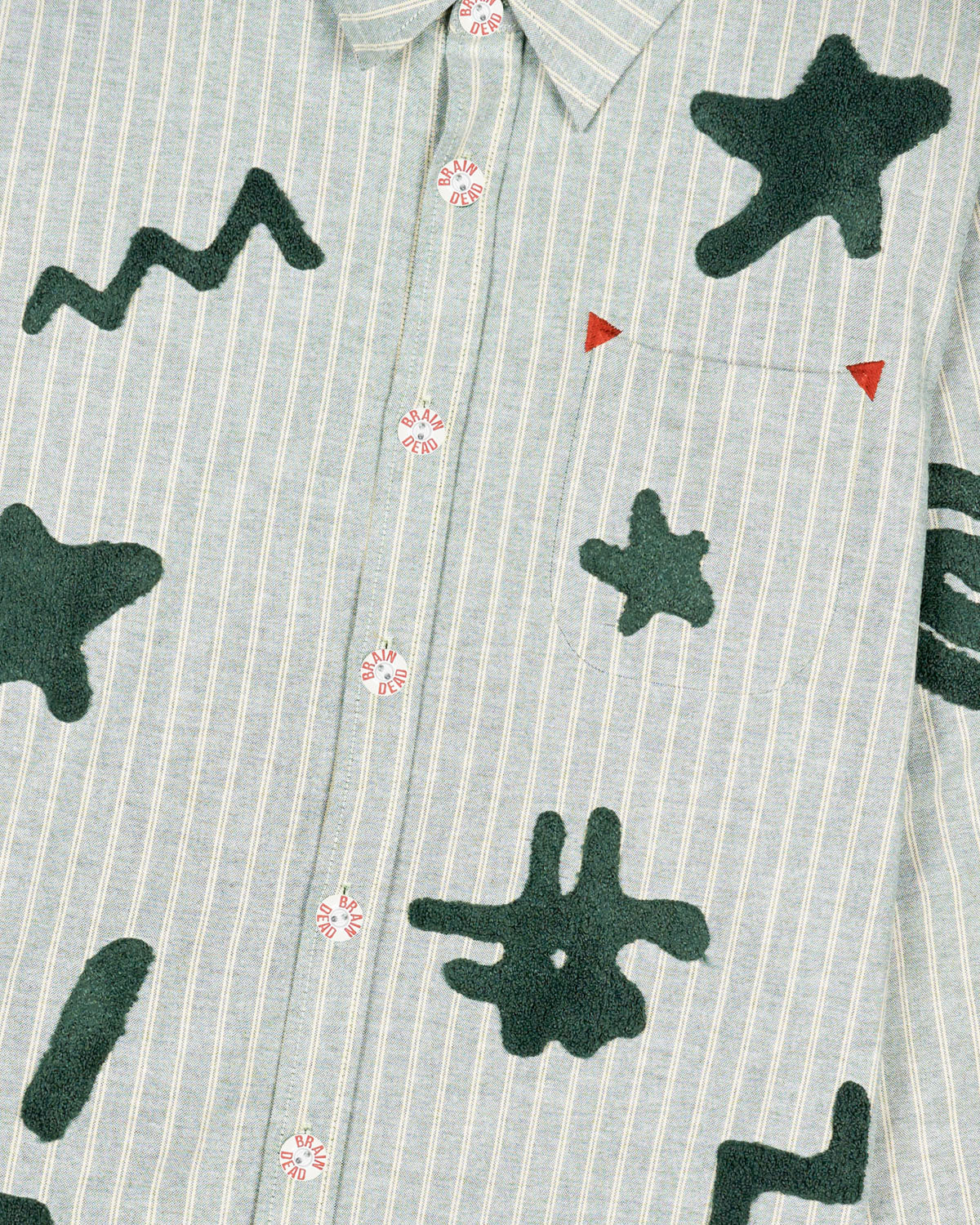 Striped Chenille Symbol Shirt, Green - Image 5