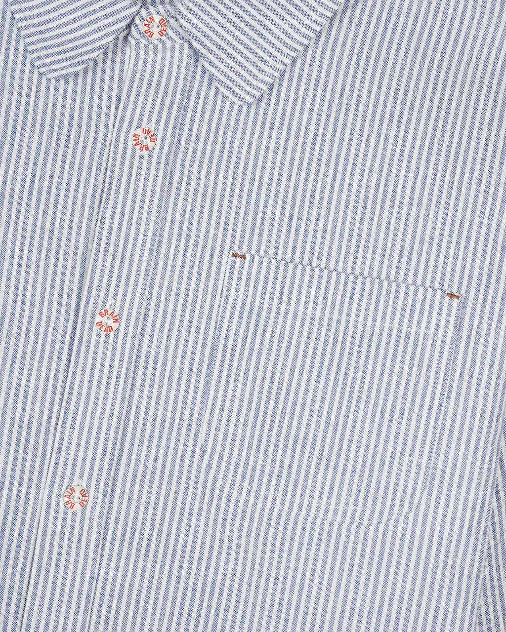 Striped Oxford Mouse Button Up Shirt, Blue - Image 4