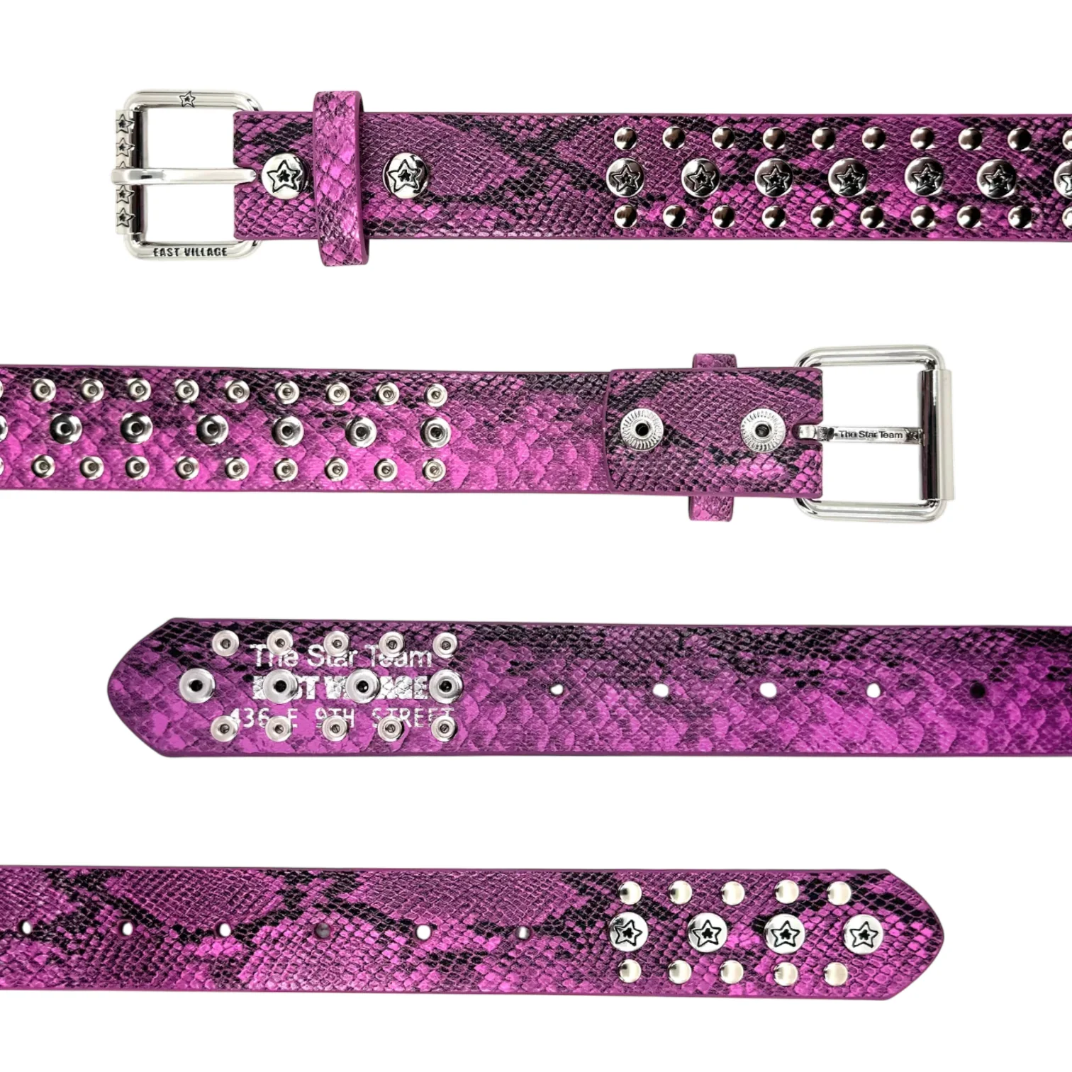 Studded Snake Belt, Pink - Image 3