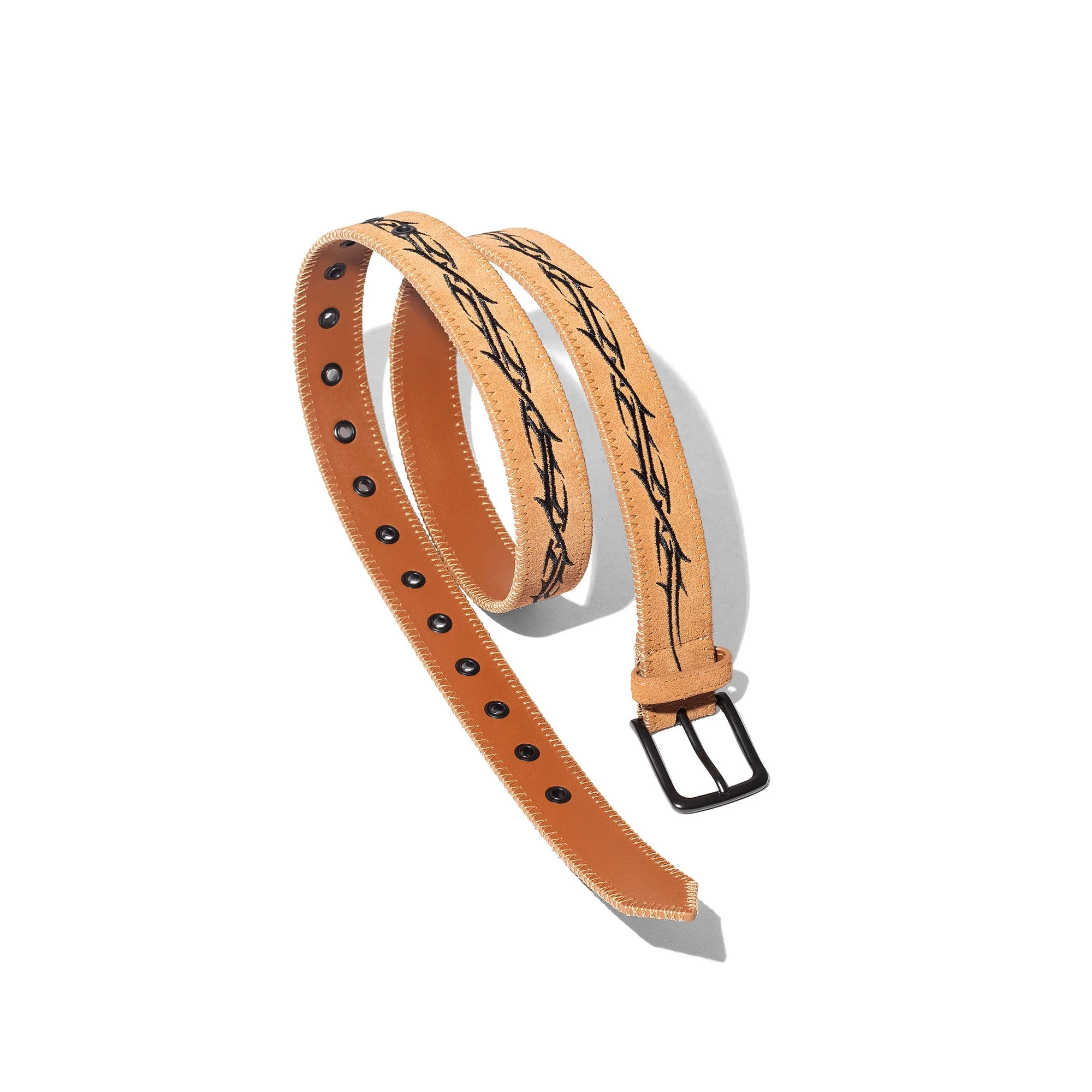 Suede Belt, Brown - Image 3