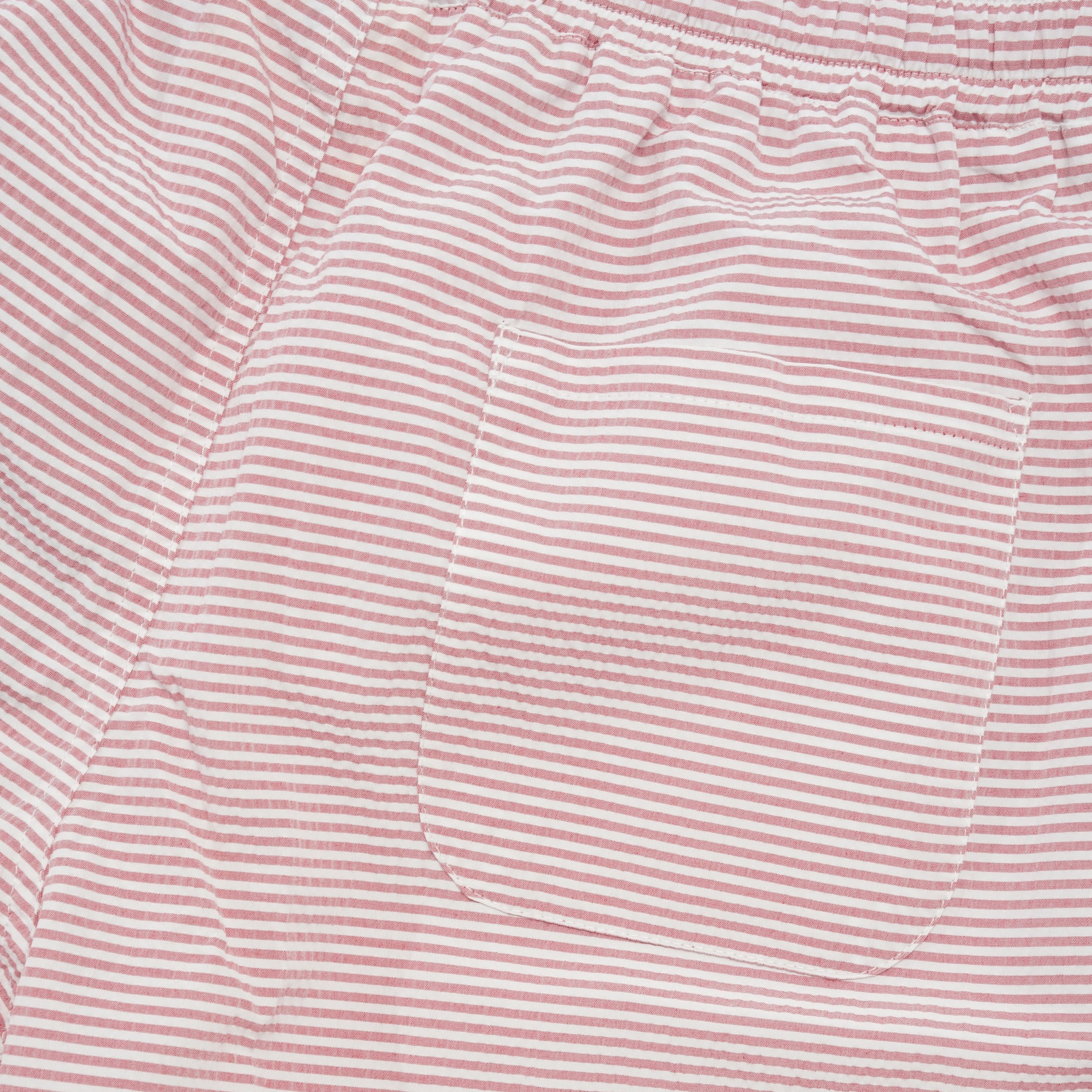 Swim Shorts, Red & White Striped Seersucker - Image 5
