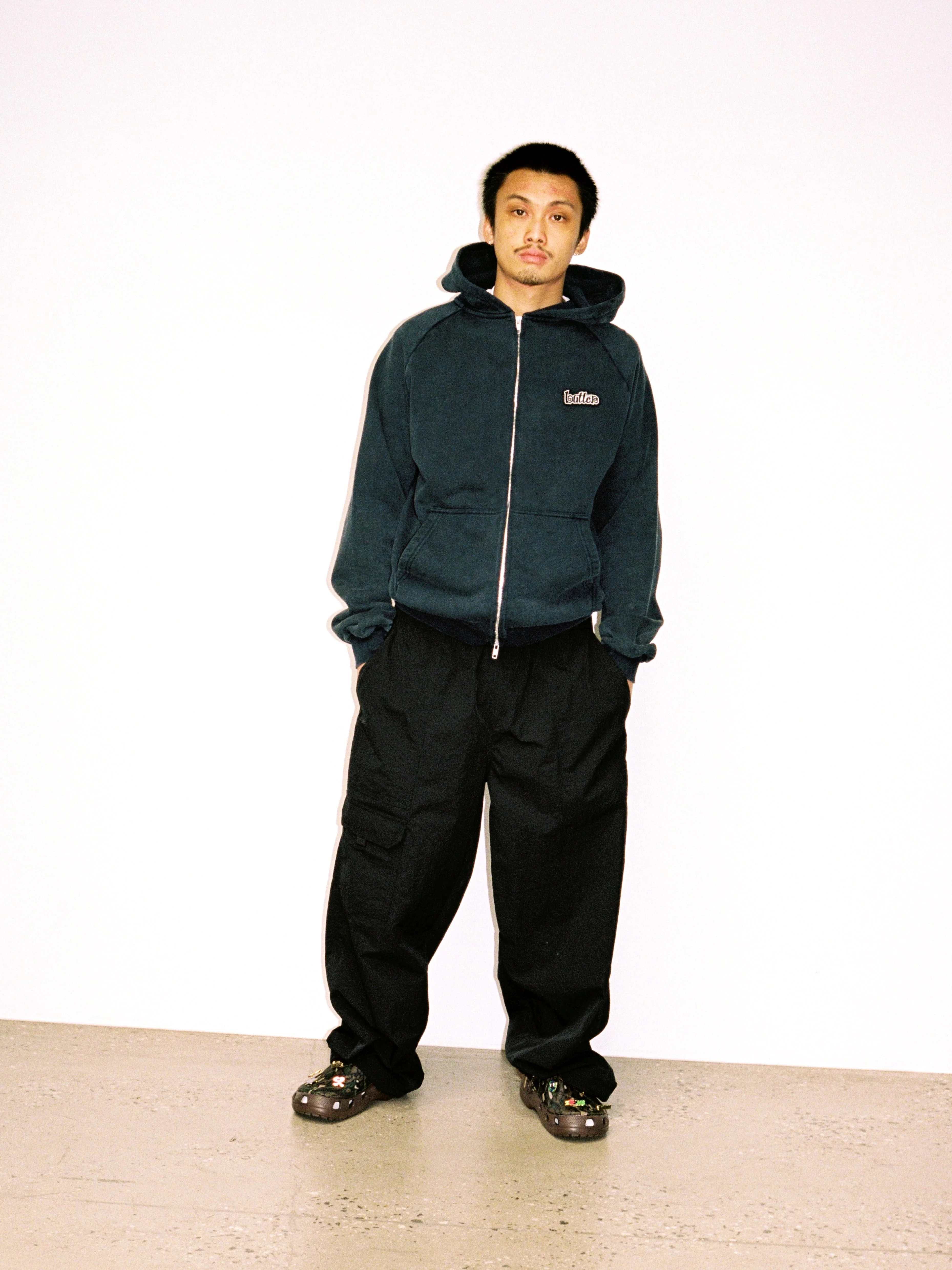 Swirl Zip-Thru Hood, Navy - Image 4