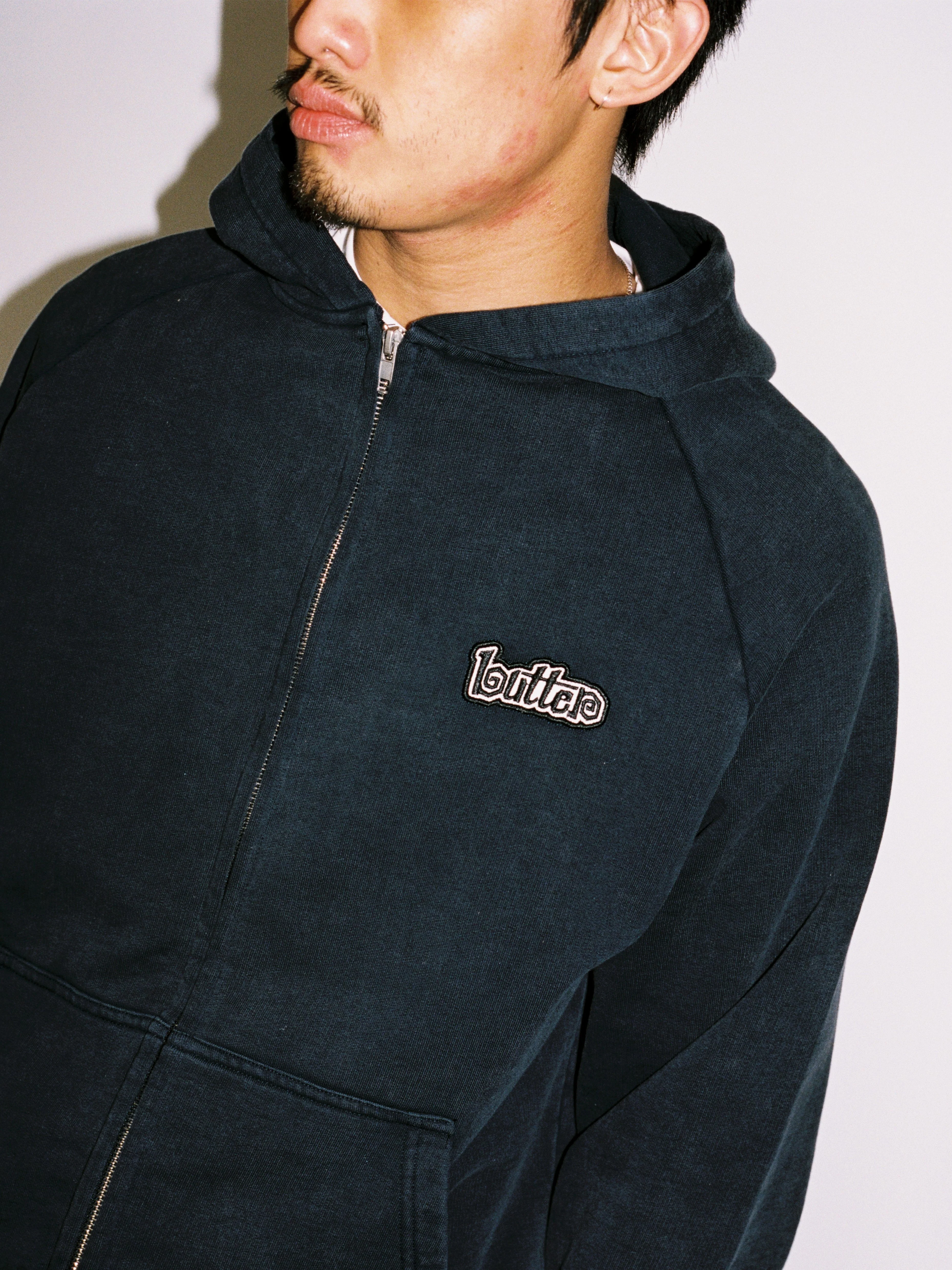 Swirl Zip-Thru Hood, Navy - Image 5