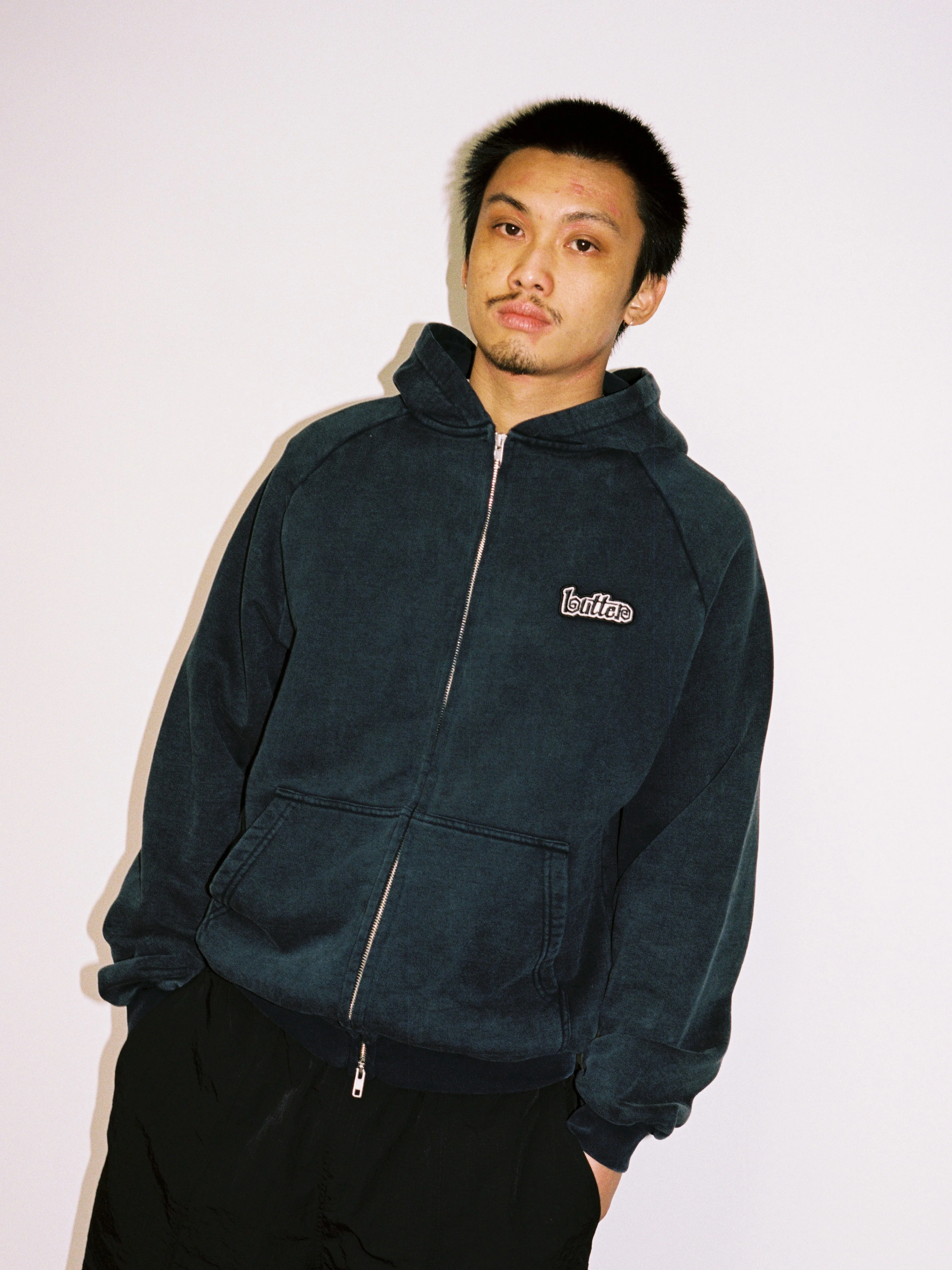 Swirl Zip-Thru Hood, Navy - Image 6