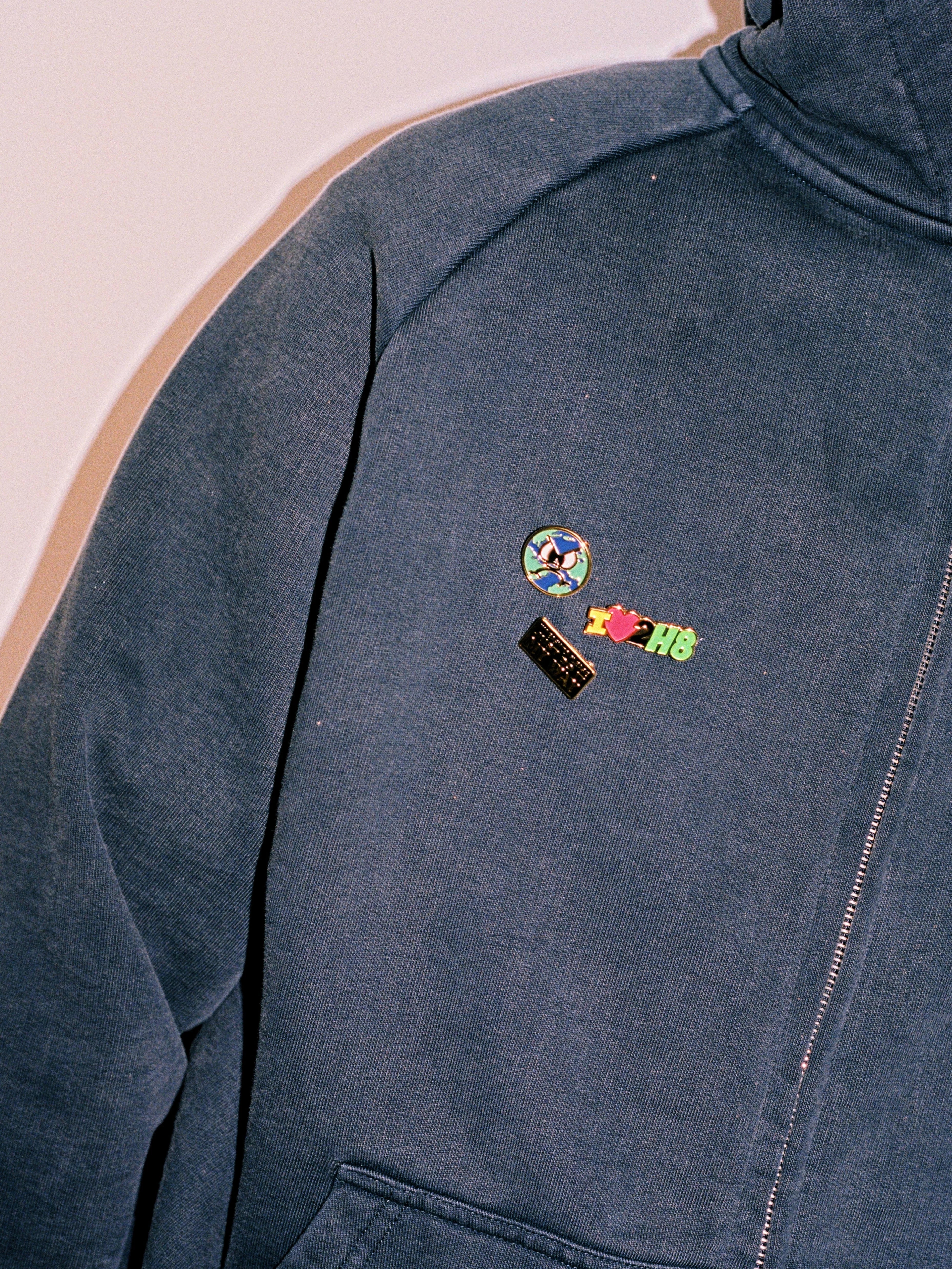 Swirl Zip-Thru Hood, Navy - Image 7