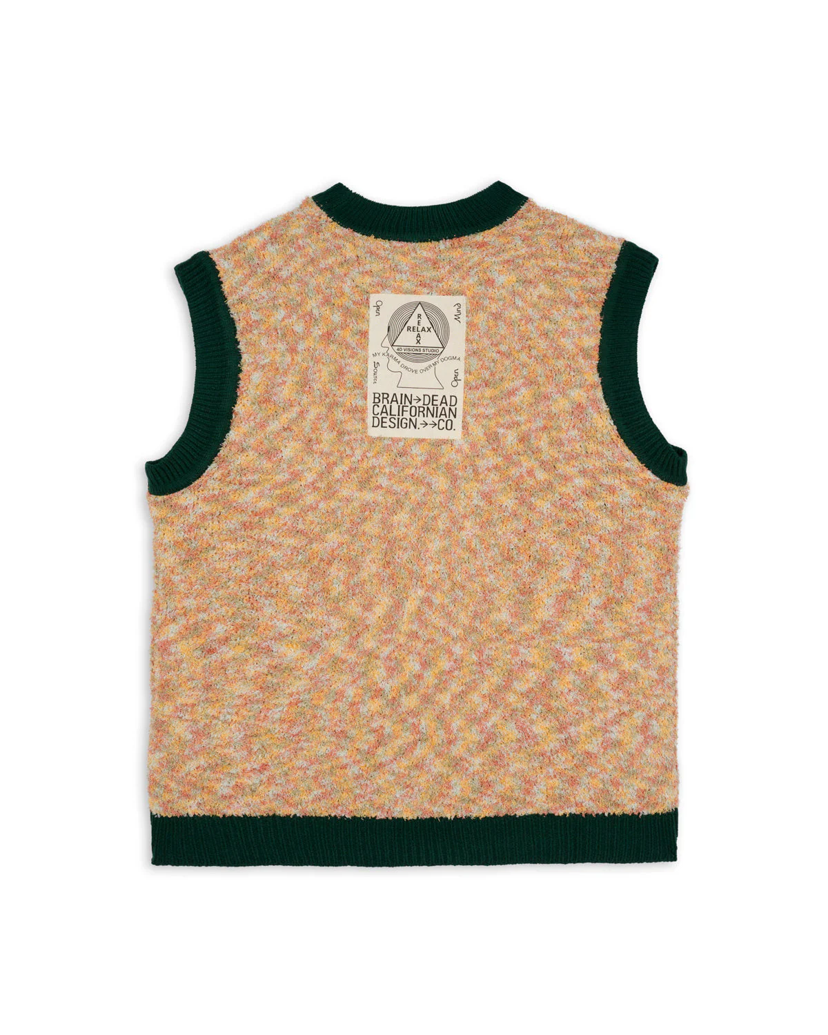 Teddy Fur Striped Vest, Brown Multi - Image 2
