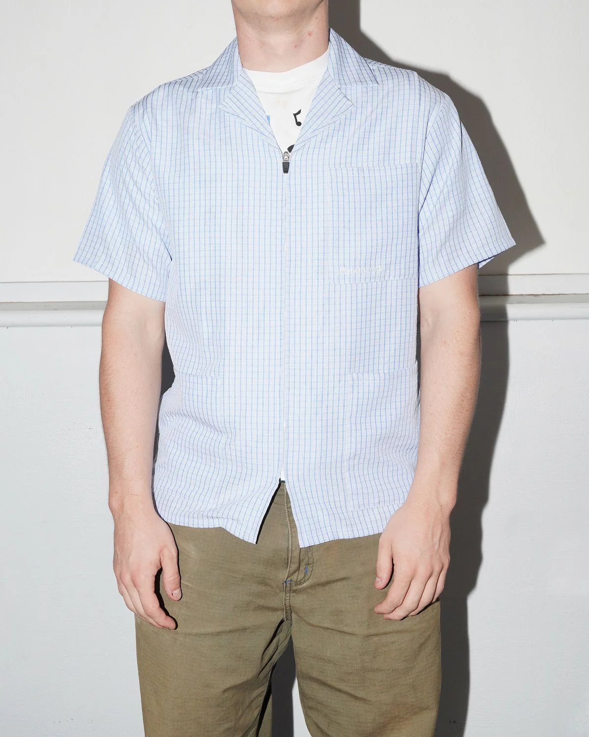 Textured Caddie Shirt, Blue - Image 3