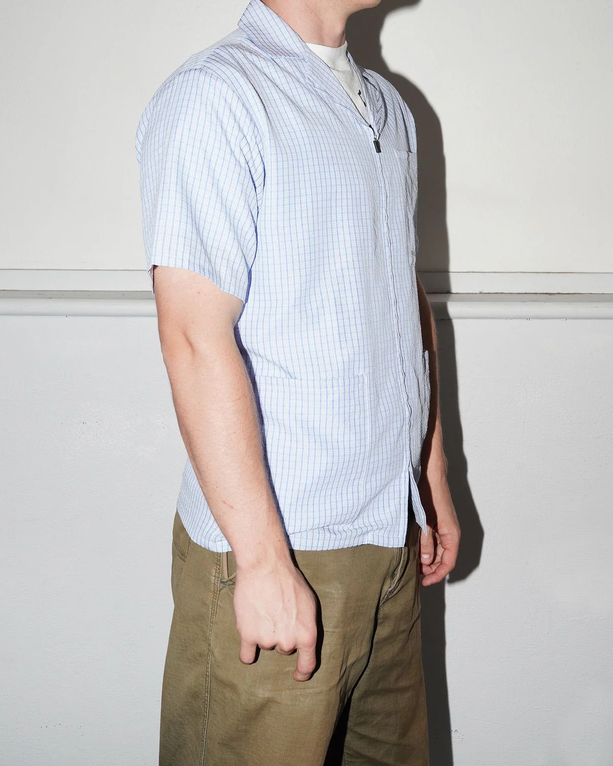 Textured Caddie Shirt, Blue - Image 4