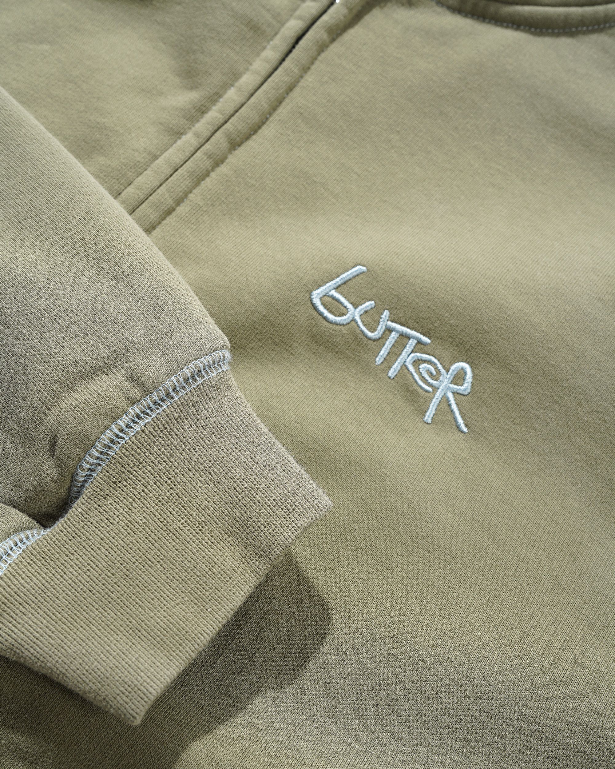 Trail Stitch Zip-Thru Hood, Washed Dull Army - Image 2