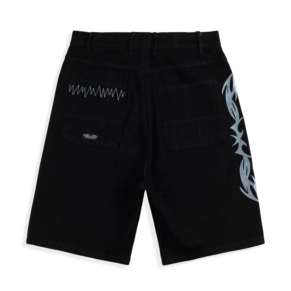 Tribal Denim Shorts, Washed Black - Image 2