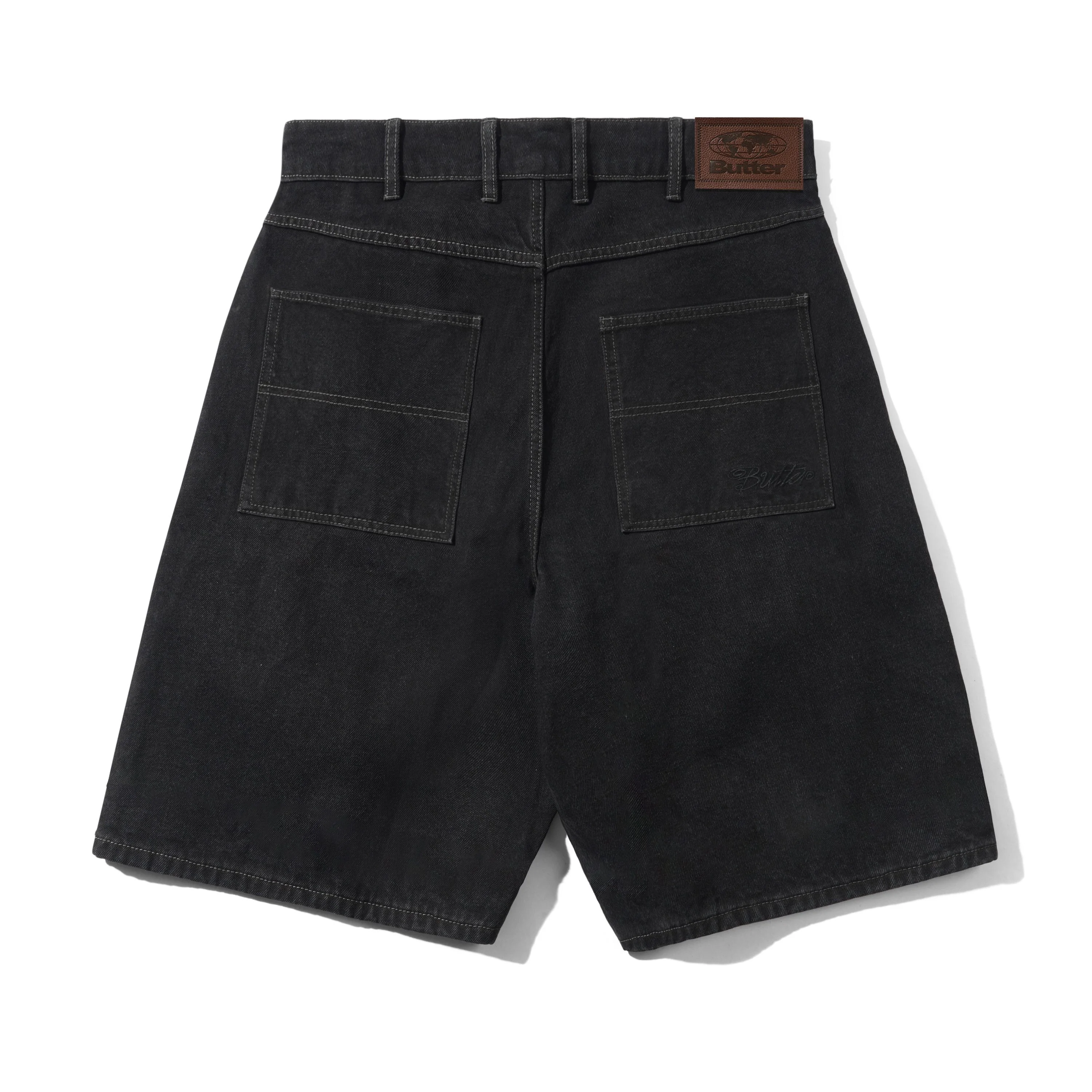Trim Denim Shorts, Rinsed Black - Image 2