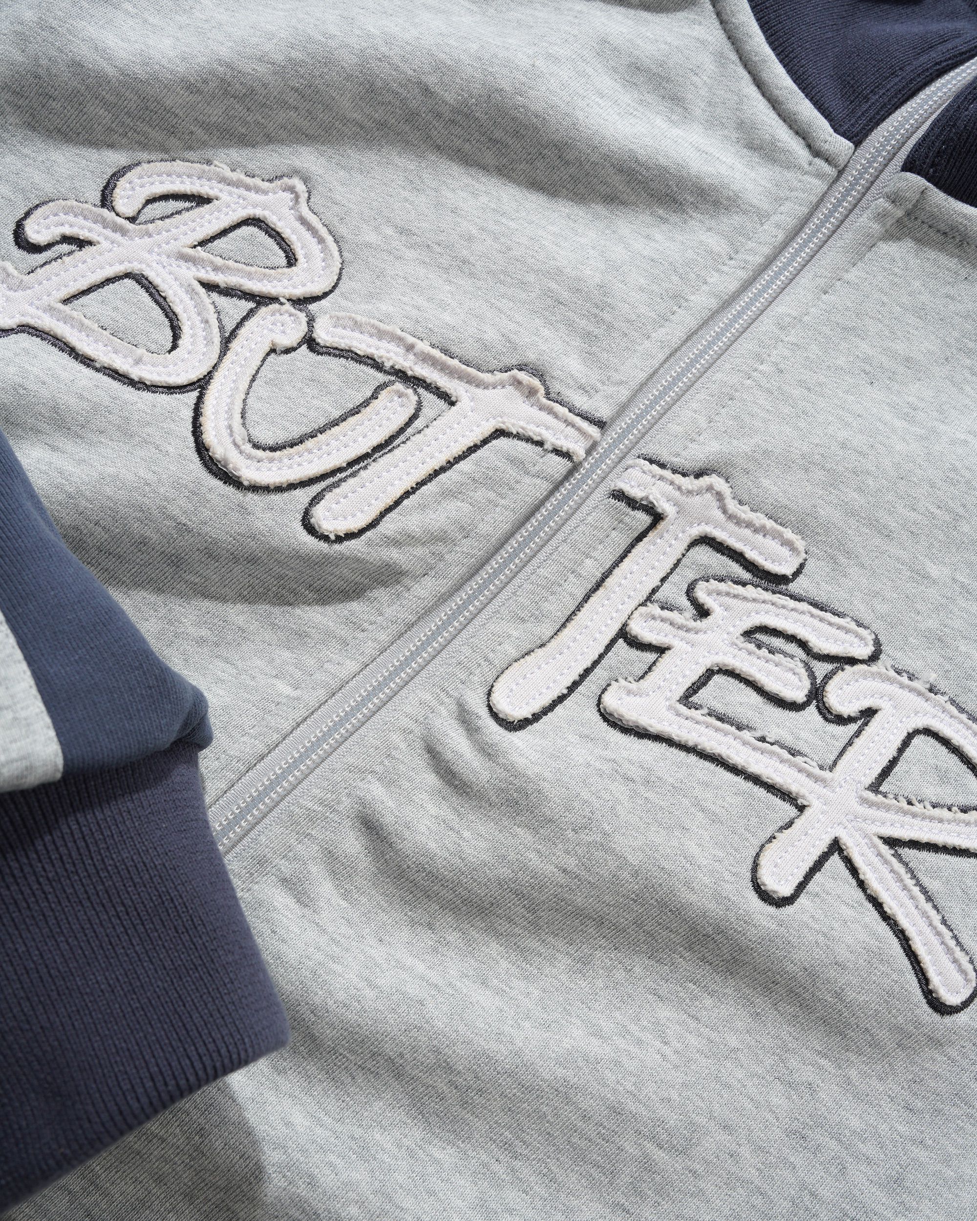Tunnel Fleece Track Jacket, Ash / Navy - Image 2