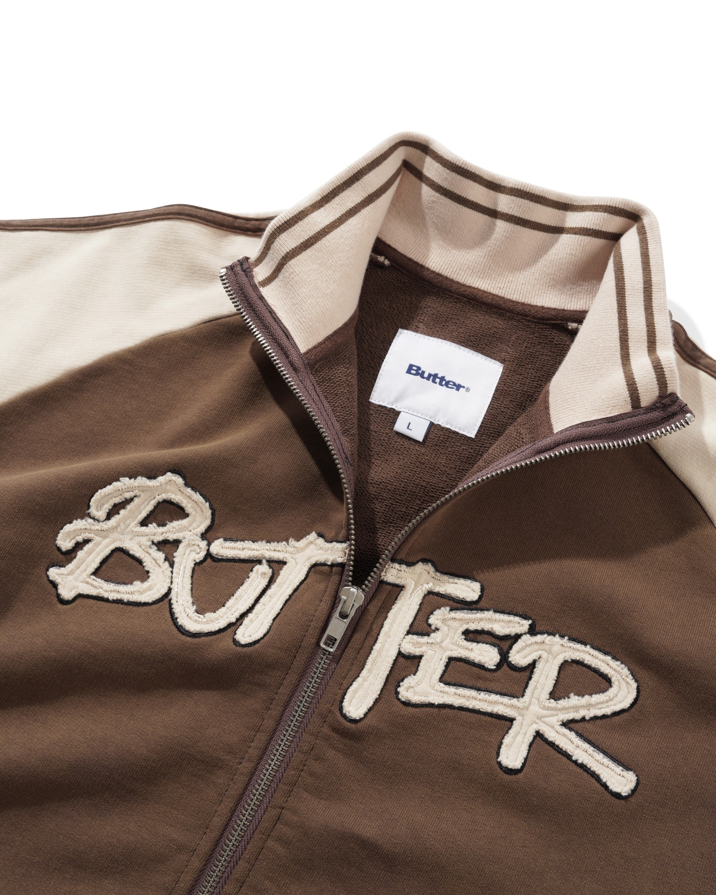 Tunnel Fleece Track Jacket, Chocolate / Beige - Image 3