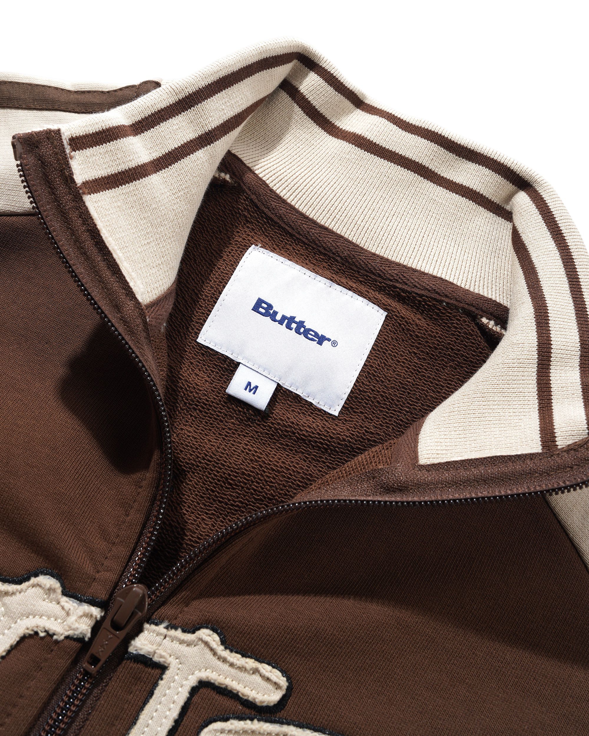 Tunnel Fleece Track Jacket, Chocolate / Beige - Image 4