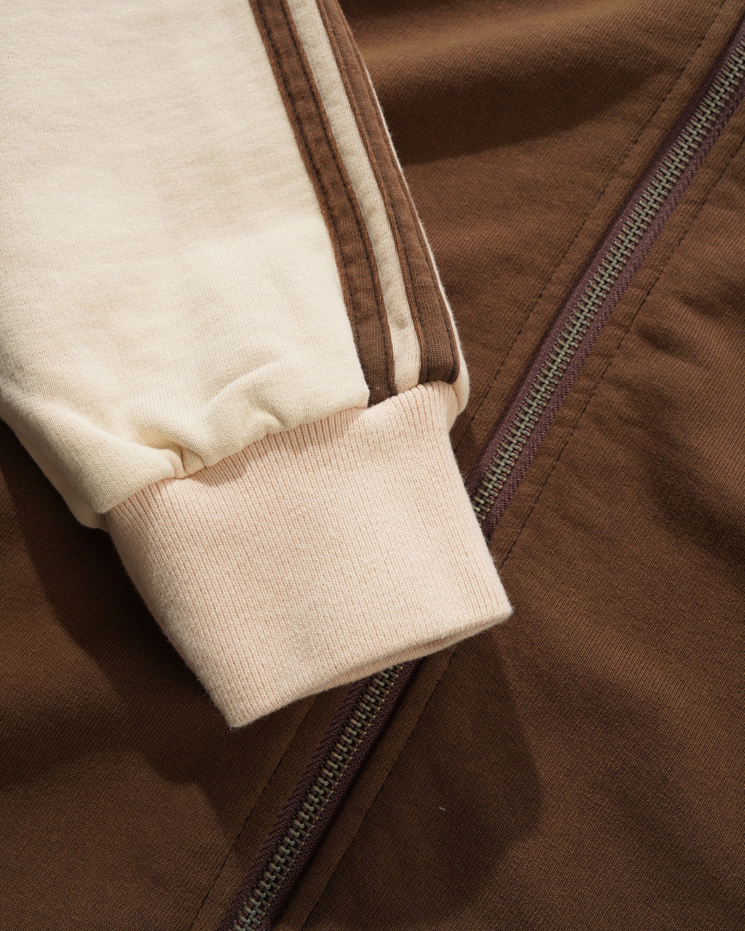 Tunnel Fleece Track Jacket, Chocolate / Beige - Image 5