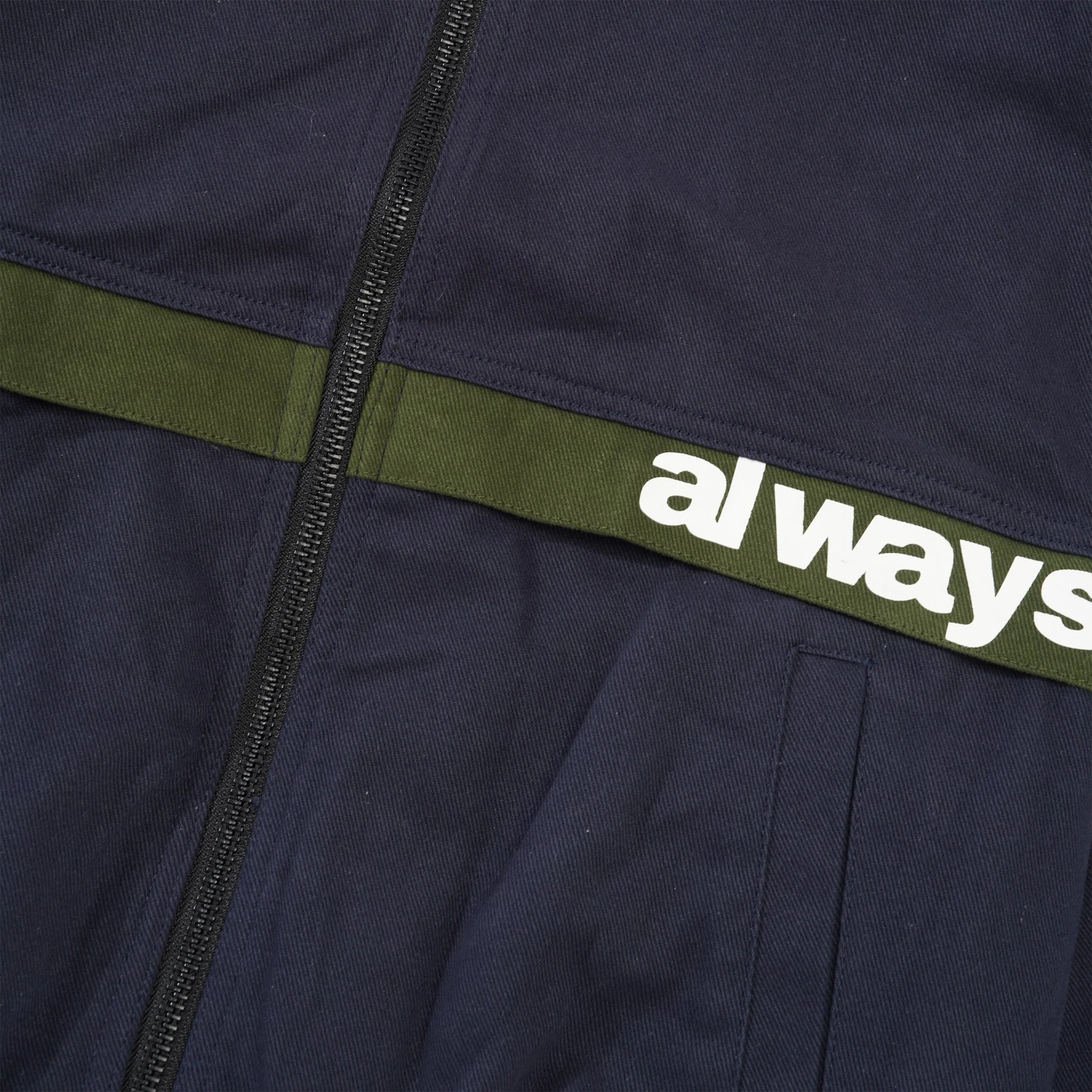 Two Tone Canvas Bomber Jacket, Navy - Image 3