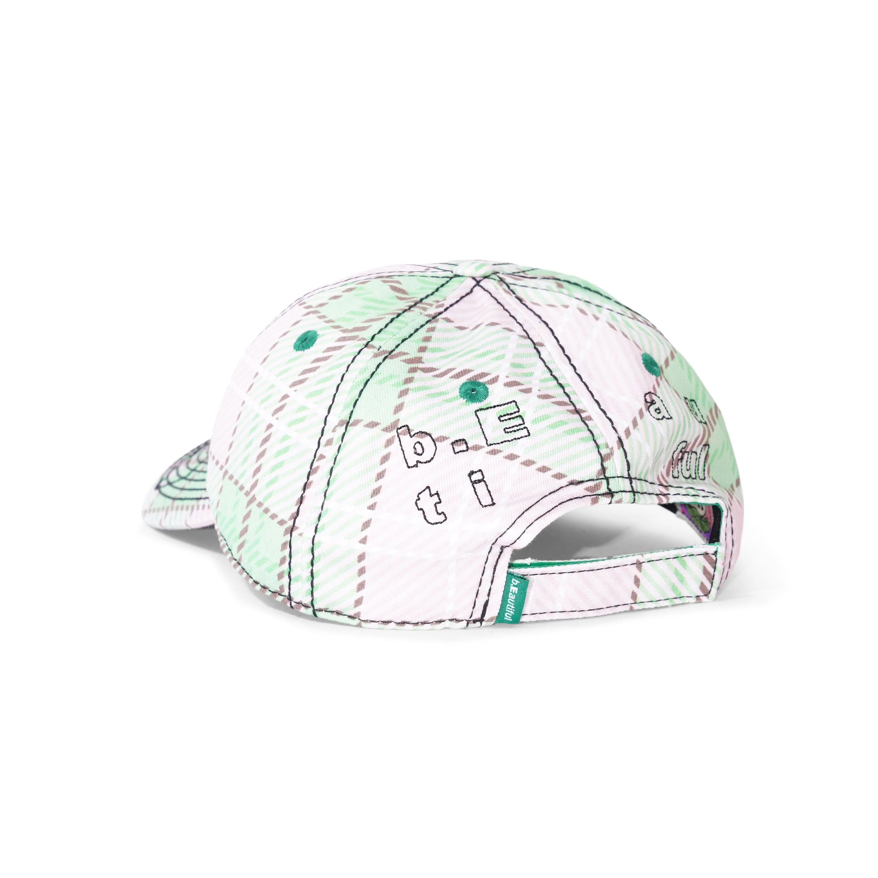 Vapor 6 Panel Hat, Sakura Tartan - Image 2