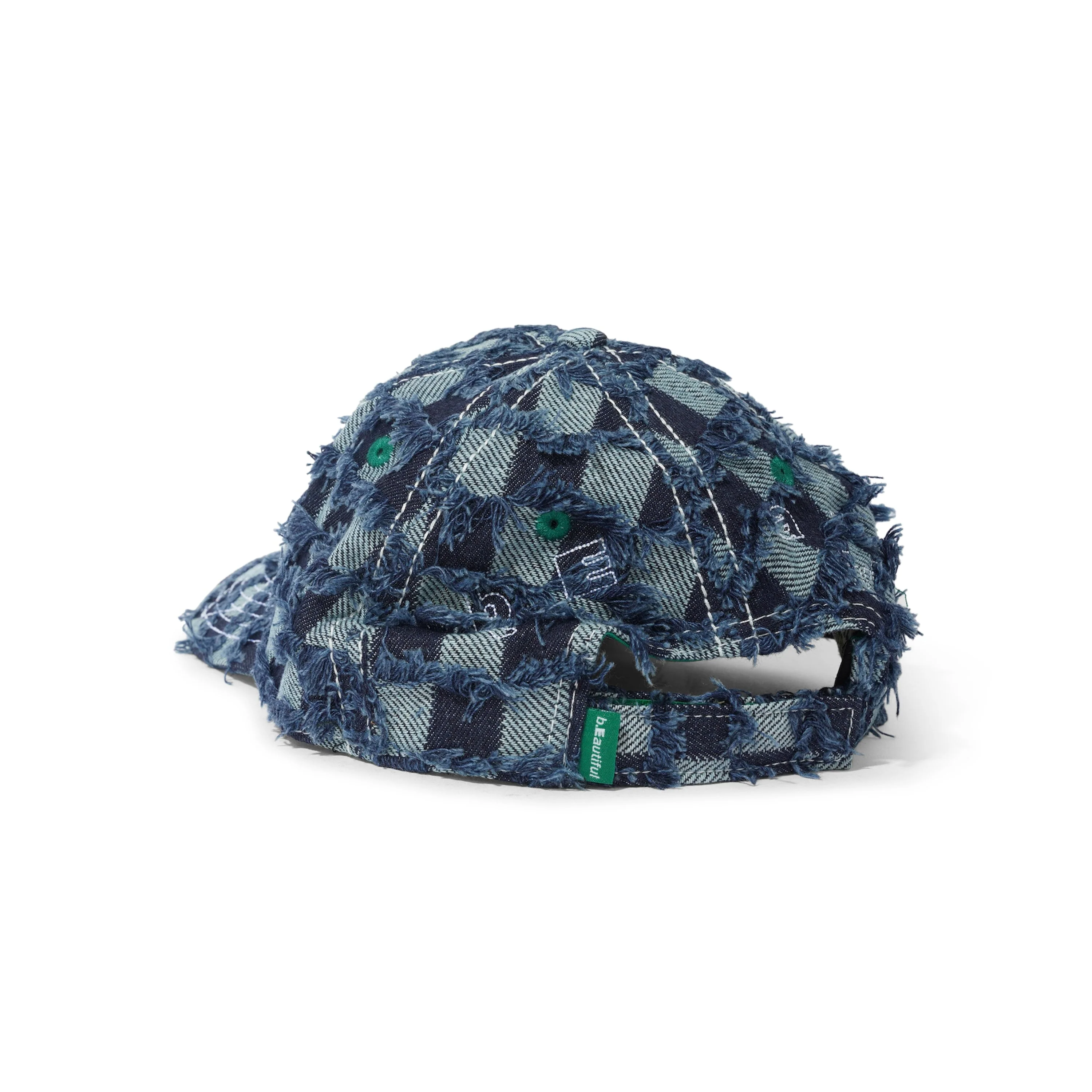 Vapor 6 Panel Hat, Navy Checker Denim - Image 2