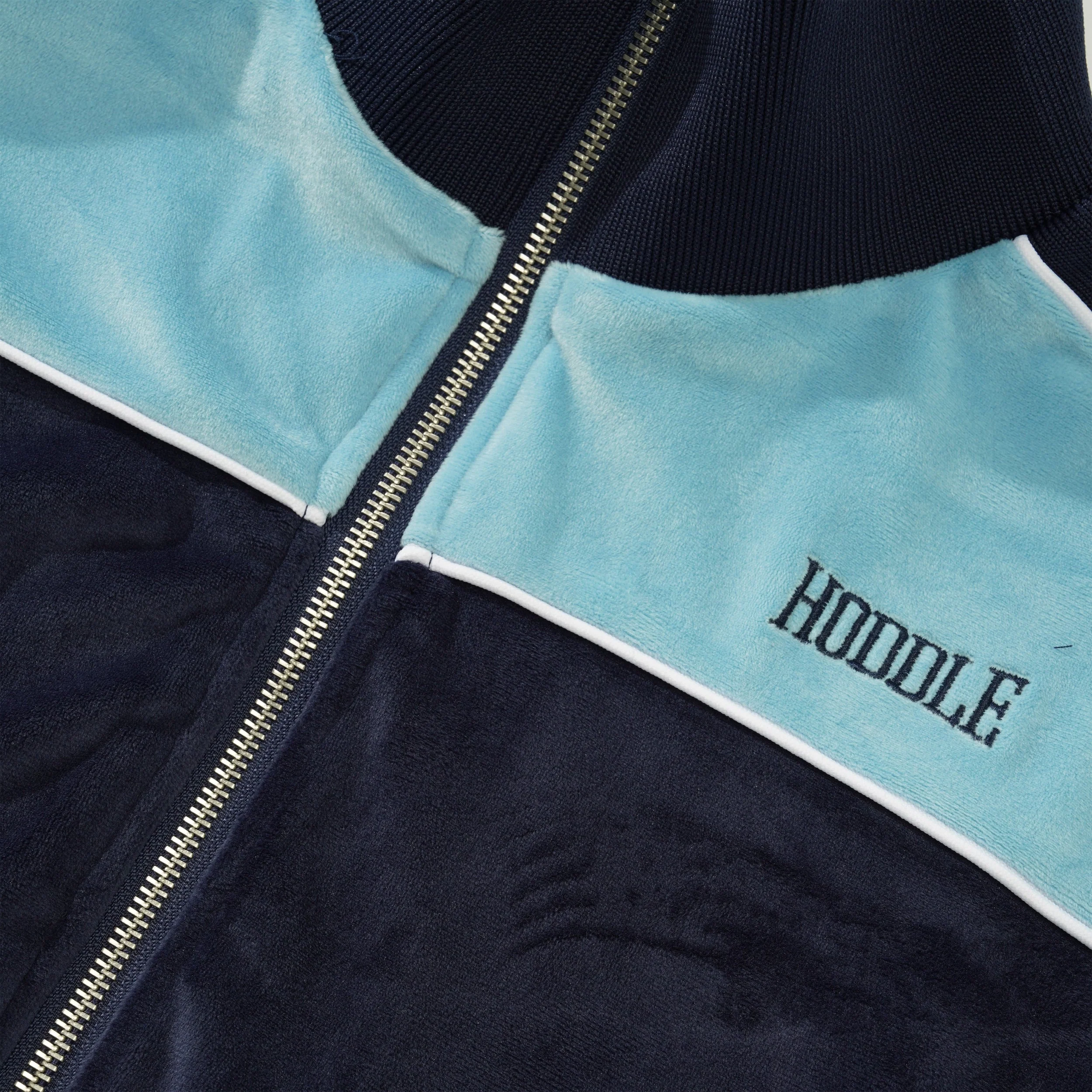 Velour Track Jacket, Blue - Image 2